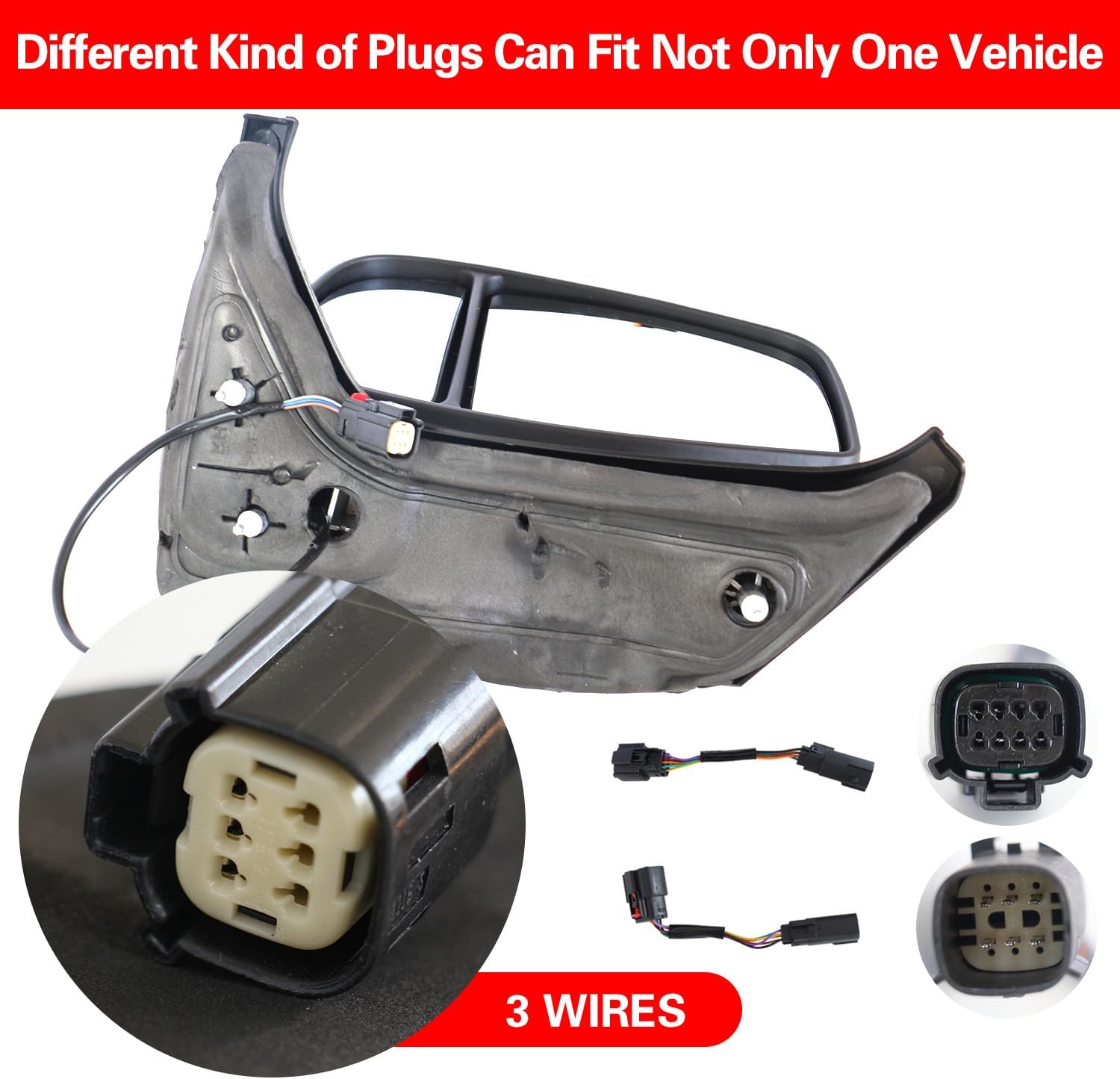 Marretoo Driver Left Side View Mirror replacement for 2015-2025 FORD Transit 150 250 350 HD Cargo Van 3 pins Power Glass,Non-Heated Short Arm FO1320600