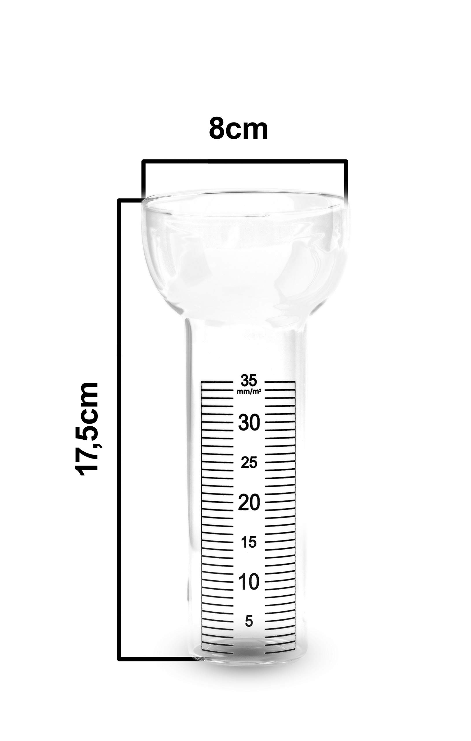 Pluviometro In Vetro Con Scala - Cilindro Di Ricambio Per Stazioni Meteorologiche | 18cm X 4cm - Foto 3