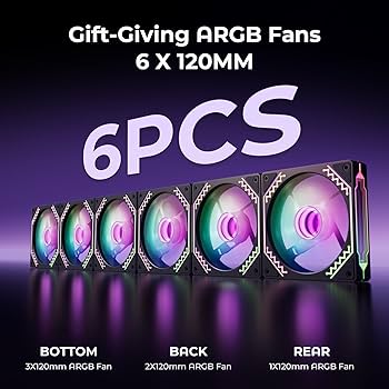 Amazon.co.jp: Pixbyto MATX PCケース ARGBファン6個付き パノラマ強化