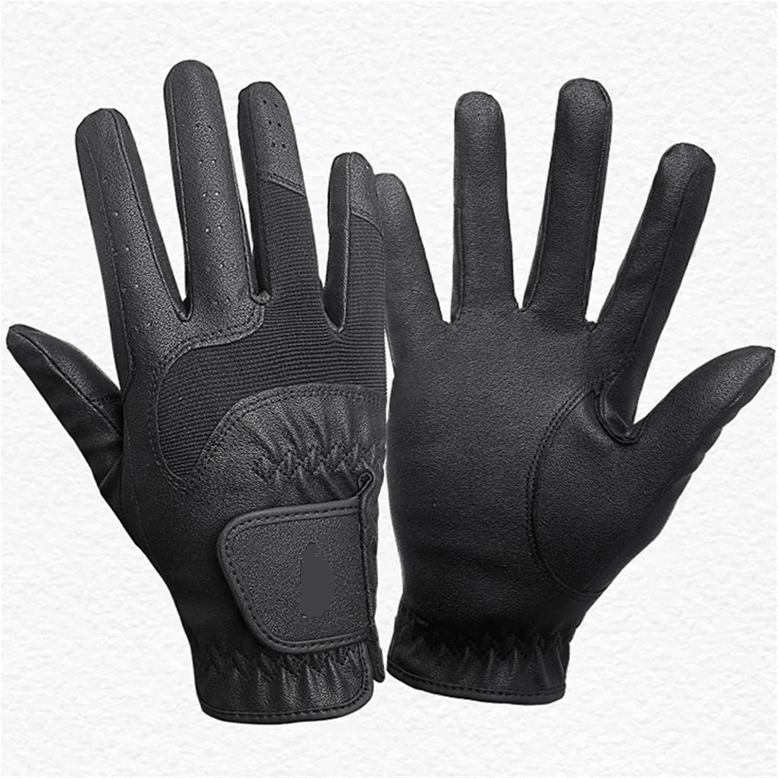 Generico Guanti da equitazione equestri, antiscivolo resistenti all'usura per cavallo e ciclismo(Black color,CL)