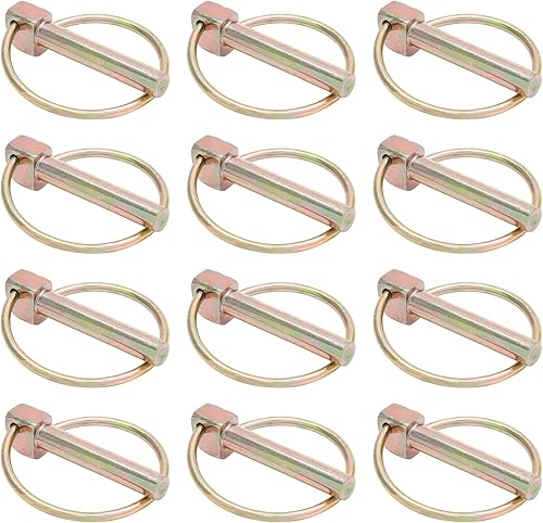 Miniatura 24 de 6 pines de linchamiento resistentes de 3/8 pulgadas con anillo, kit surtido de pasadores redondos para tractores agrícolas, camiones, remolques, 6