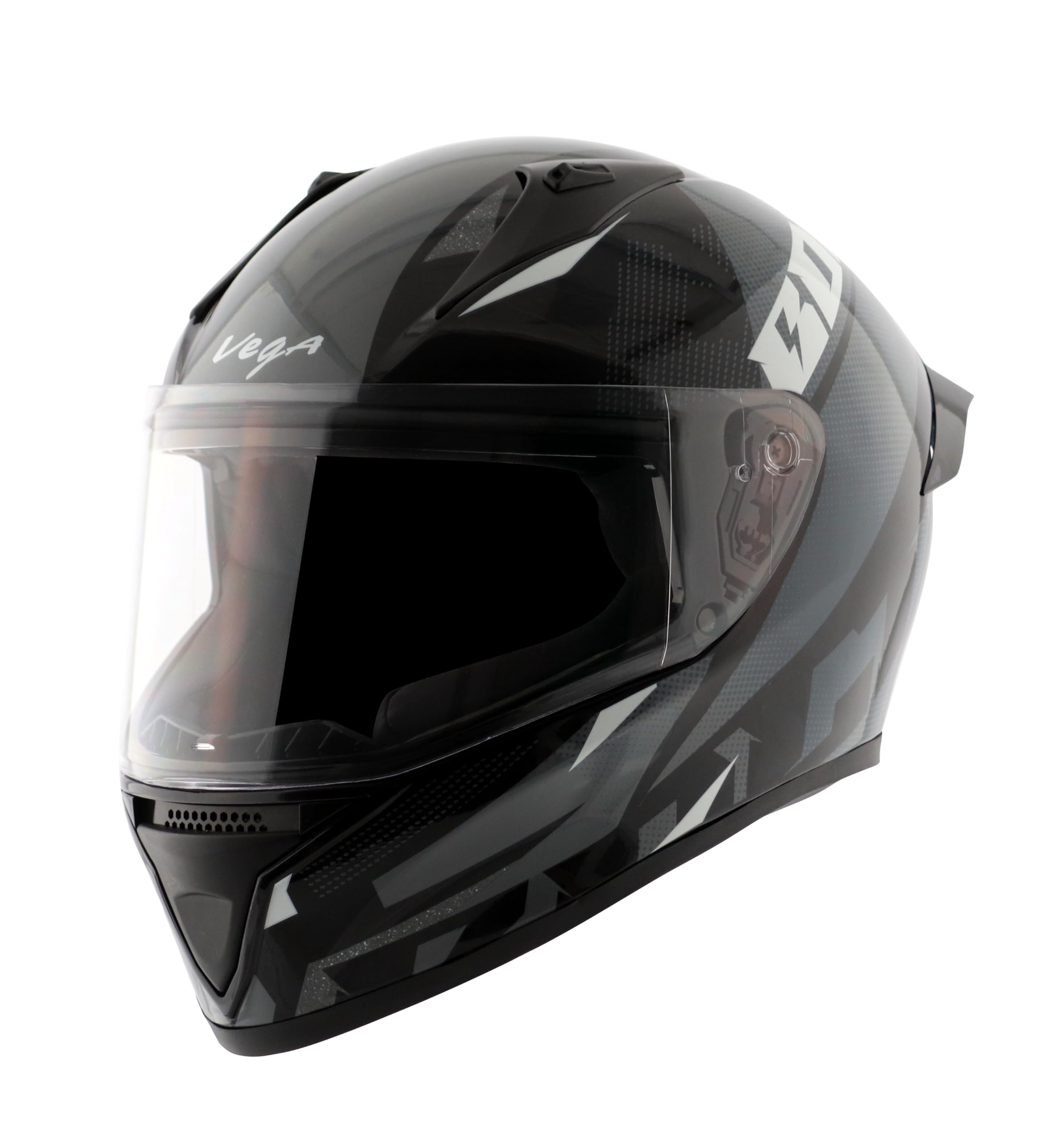 Vega Bolt Macho Black Grey Helmet-M