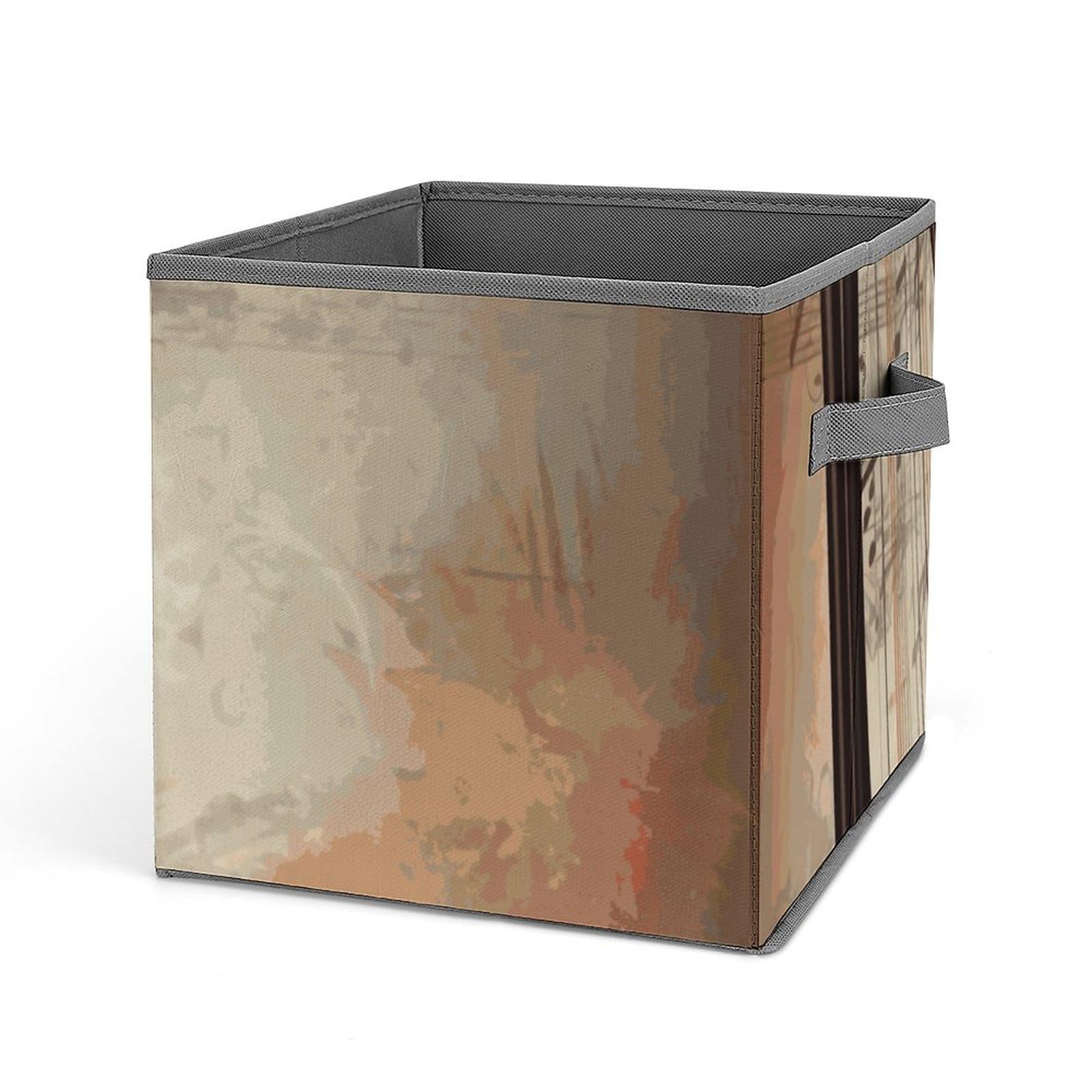 Cube de rangement en tissu pliable avec motif fond de musique