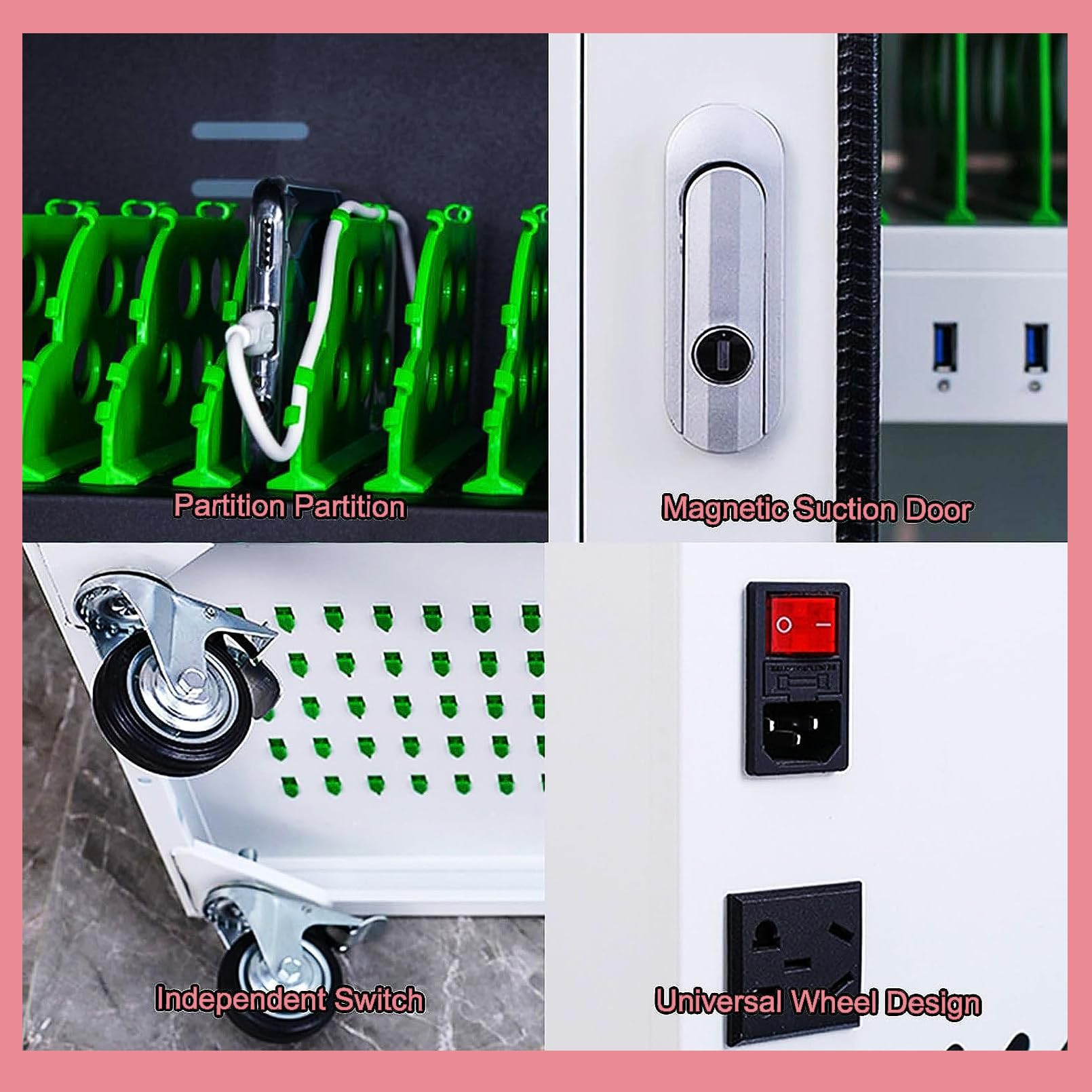 Le Stat di ricarica con armadietti Carrello di ricarica USB per 12 60 dispositivi Secure Cell Phone Sto 12 & 20 Slot Opts alimentatore ricaricabile ideale per uffici e scuole