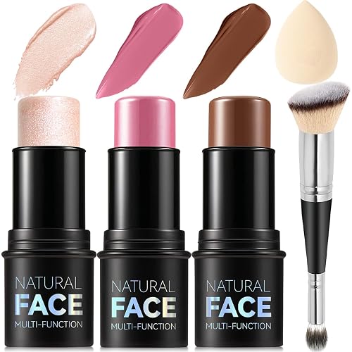 LemonSac 3Pcs Cream Contour Stick Makeup Kit (Light Medium)