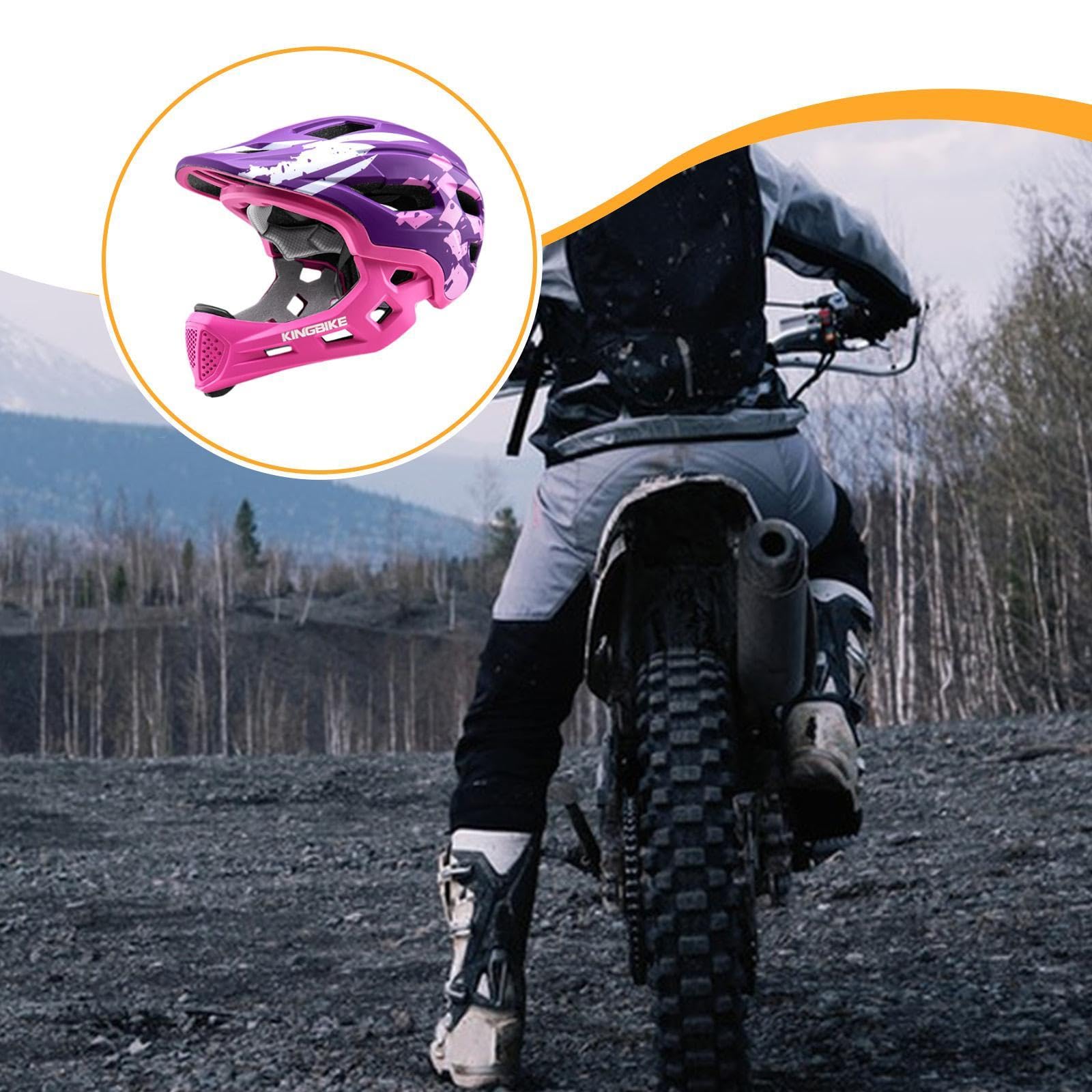 Harilla Casque de Vélo pour Enfants, Casque de Cyclisme pour Skateboard, Accessoires Cyclisme pour Enfants, Casque Intégral Réglable Antichoc pour Skateboard, Vélo, Roller, Violet Rose