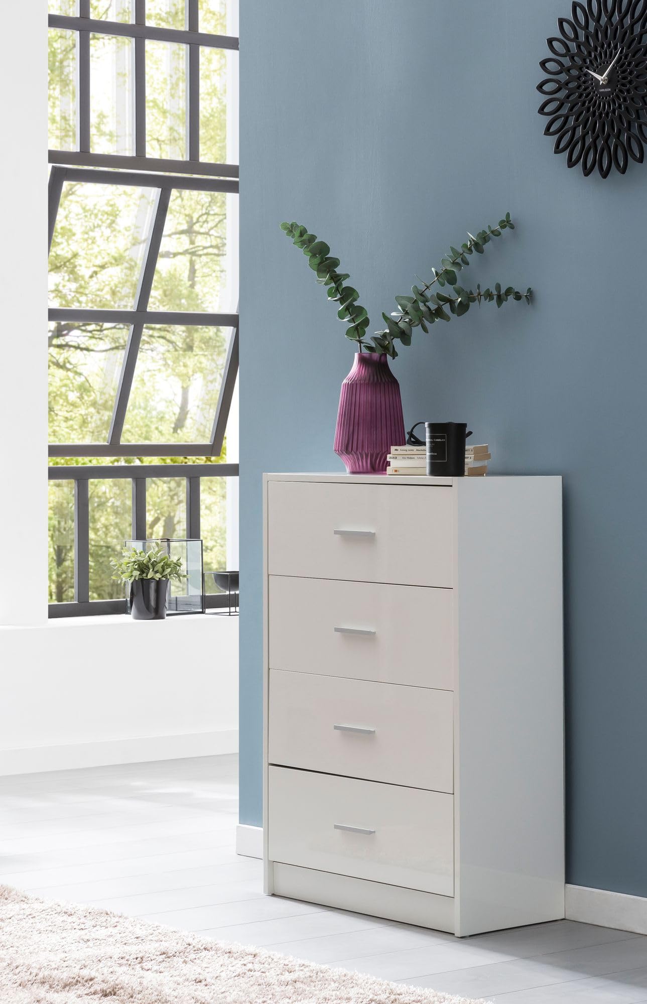 Zwarte houten dressoir 120 cm - Dressoir met 3 lades en 2 deuren - voor Zwarte houten dressoir 120 cm - Dressoir met 3 lades en 2 deuren - voor