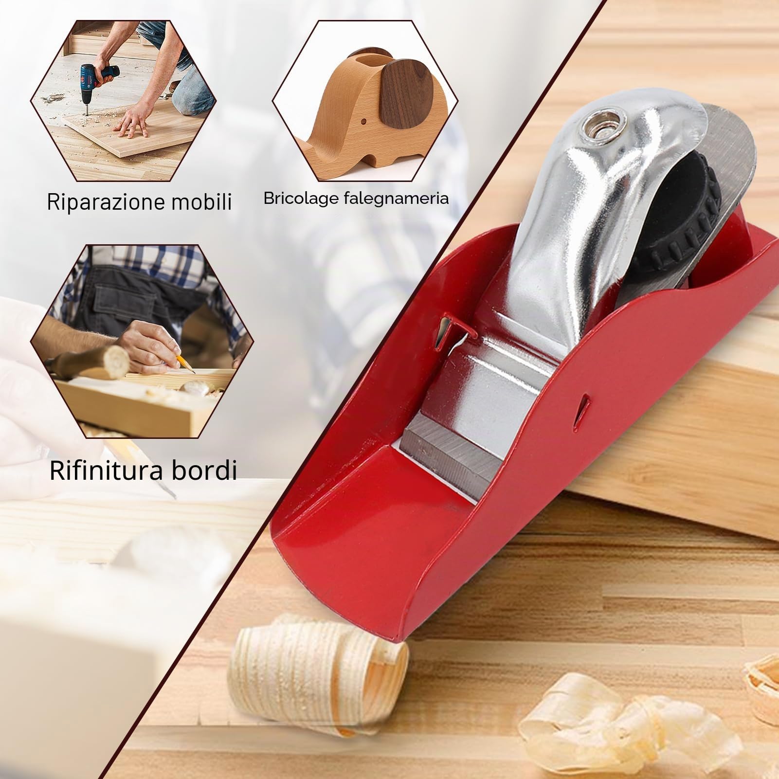 Mini Pialletto per Legno a Mano,Pialla per Legno,Pialletto a Mano per Legno,Piallatrice per Legno,Pialla a Mano per Legno,Piccola Pialla Compatta e Regolabile per la Lavorazione del Legno