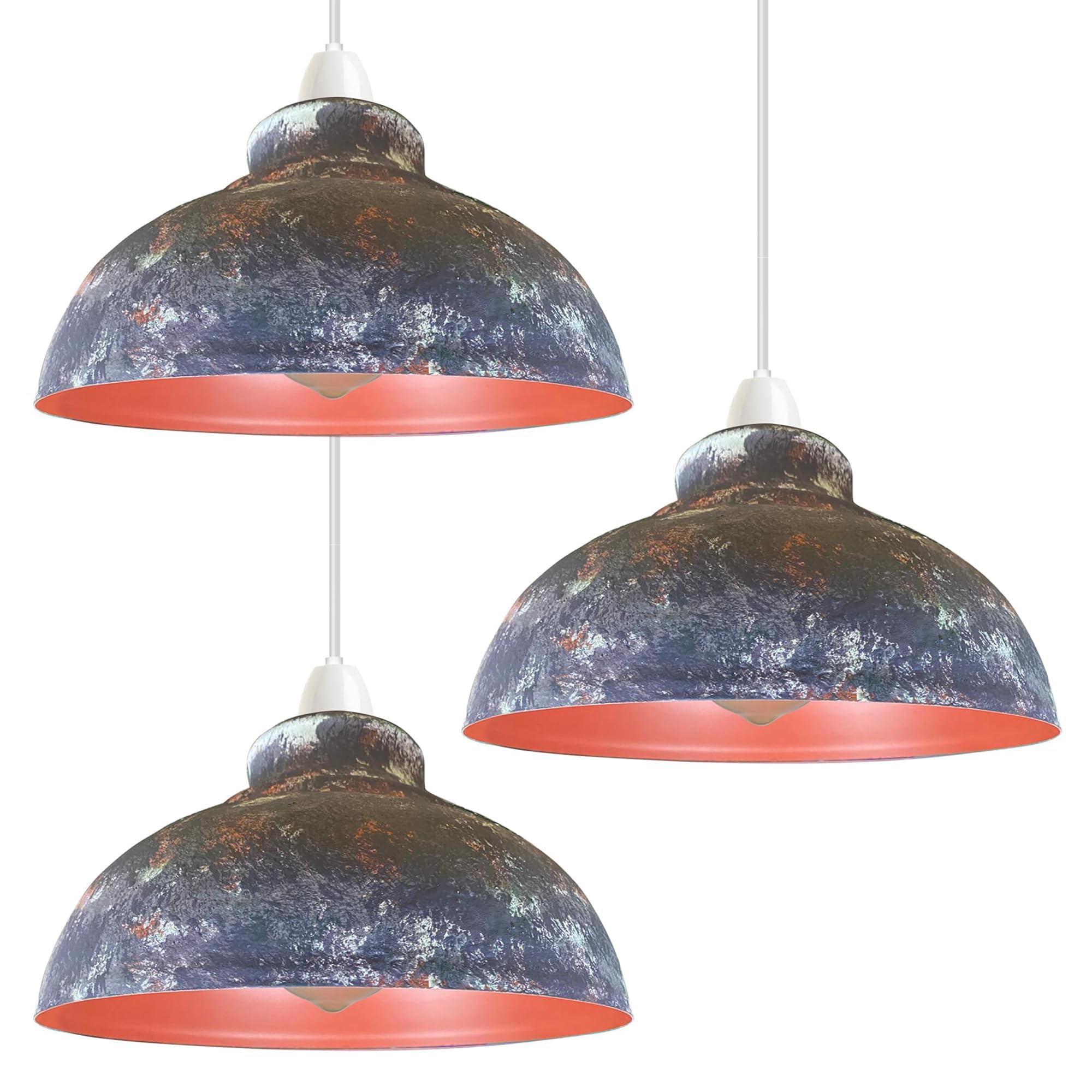 LEDSONE 3 Pack of Ceiling Light Shade, Vintage Metal 29cm Curvy Shaped Lamp Shades Easy fit Ceiling Pendant Lightshade for Living Rooms bedrooms Kitchen Dining Room Restaurant โ image 1