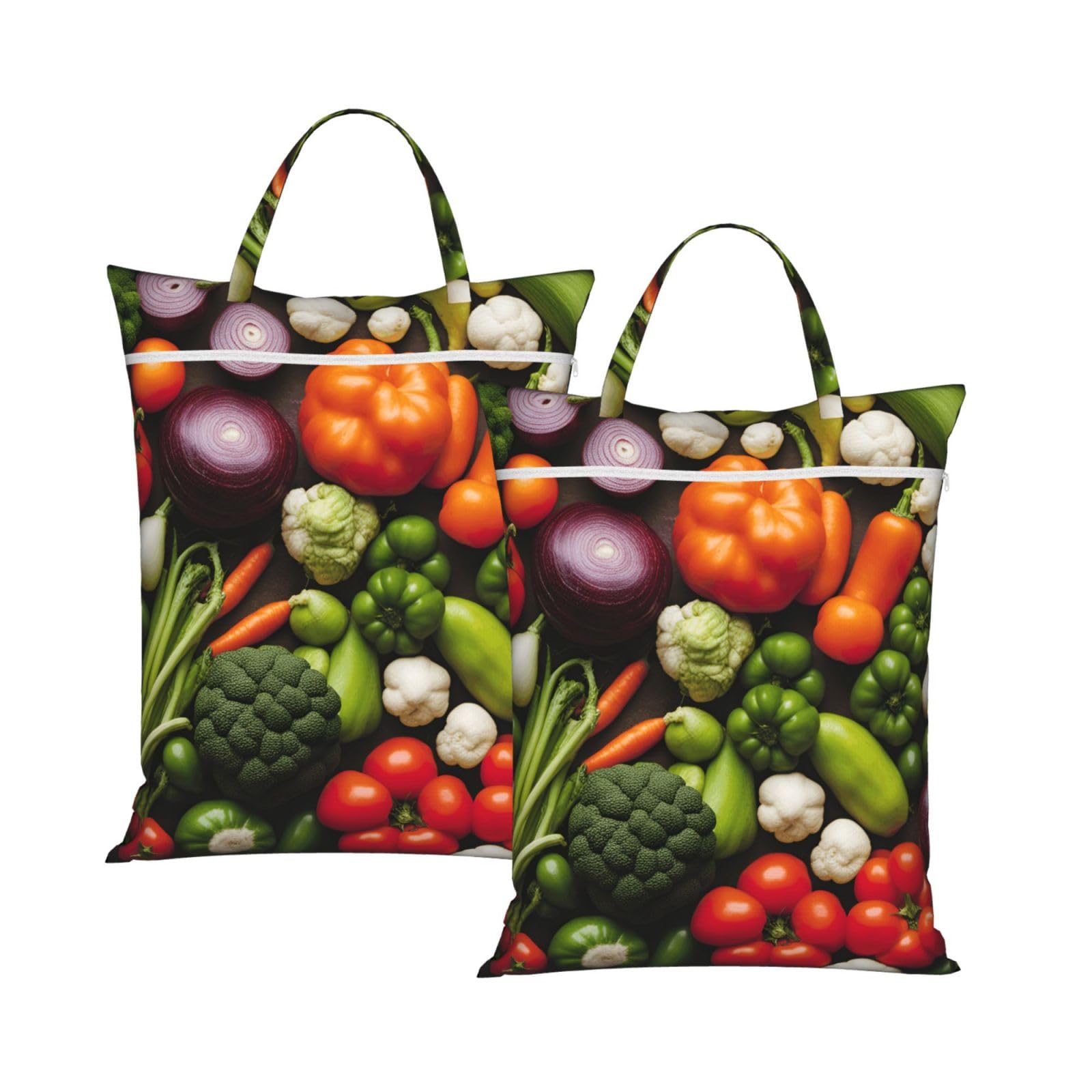Introduction Of Various Vegetables Print Travel Laundry Bag Foldable Lightweight Camping Beach Dorm Weekend Getaways