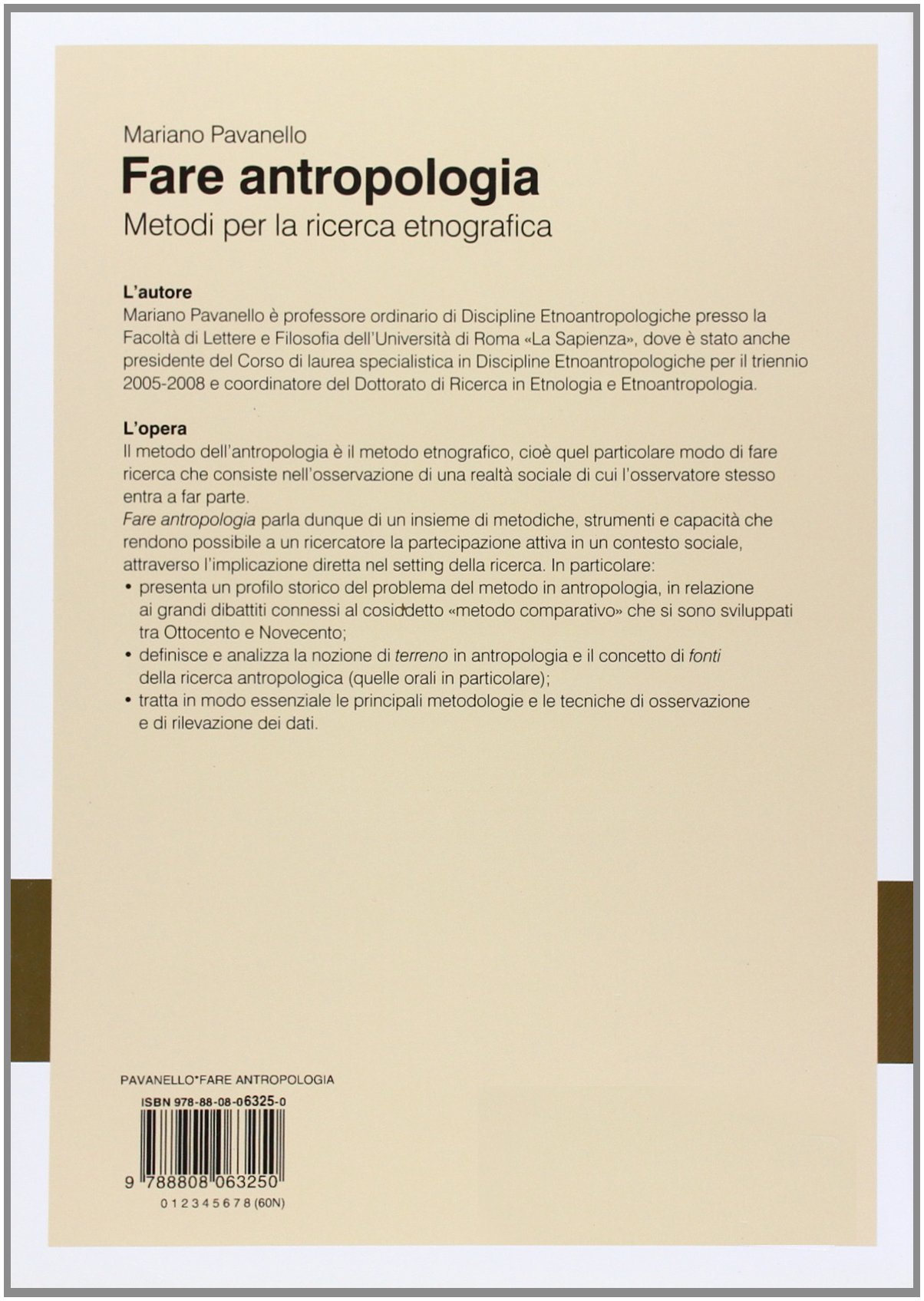 Fare antropologia. Metodi per la ricerca etnografica