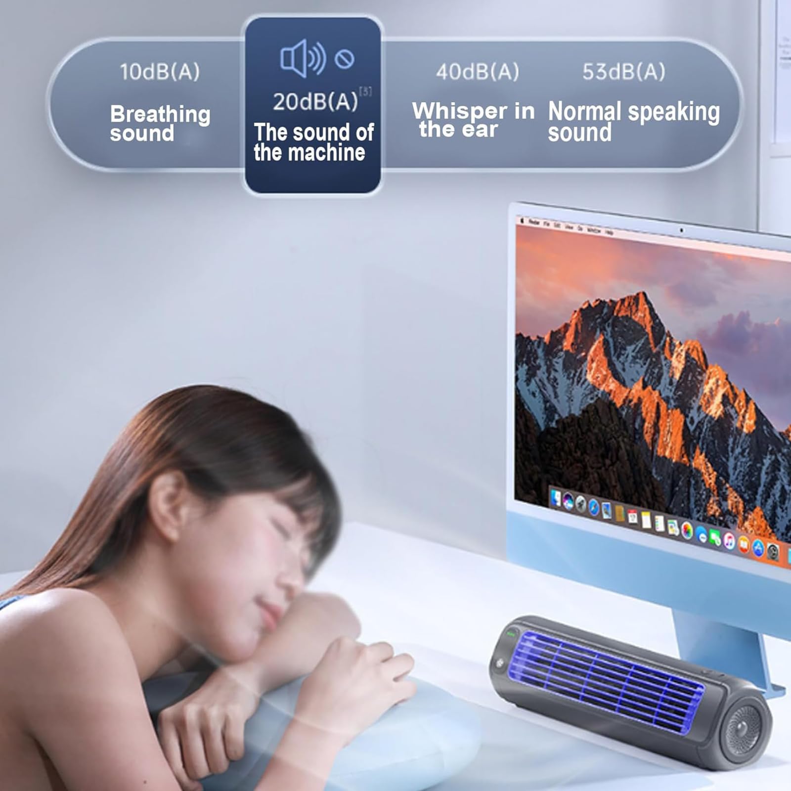 Shirem Cooling Ace, Libiyi Cooling Ace, Outfany Cooling Ace Condizionatore D'aria, Condizionatore Con Ricarica USB A 3 Velocità Per Camera Da Letto, Cucina, Bagno,Black