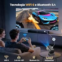 Mini proiector portabil 4K Alwtniet HY310, 1080P, Android, WiFi 6, BT 5.4, 260 ANSI, focalizare automată, corecție trapez, rotație 180 grade, HDMI, U 5