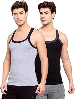 macho sporto Men's Pure Cotton Solid Gym Vest Pack of 2-Assorted-picture-37