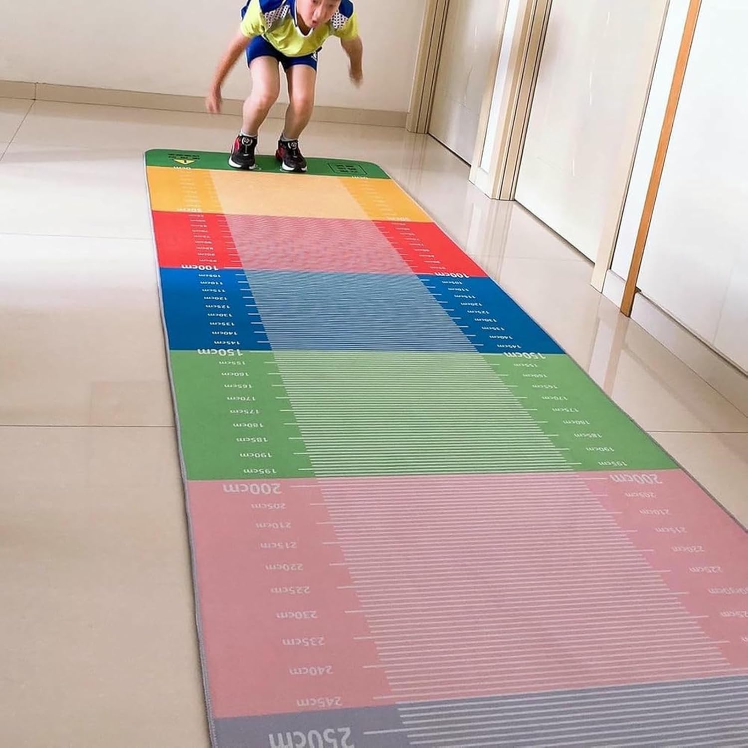 Standing Long Jump Mat, 2M/3M Long Exercise Measuring Mat, Jumping Practice Test Pad for Bedroom Living Room