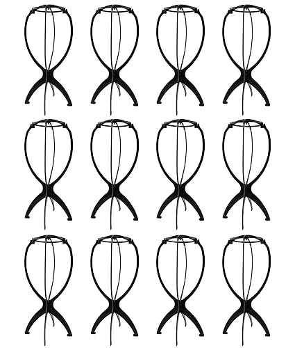 12 soportes para peluca, soporte para peluca, soporte para cabeza, soporte portátil plegable para peluca, soporte de secado de peluca, herramienta