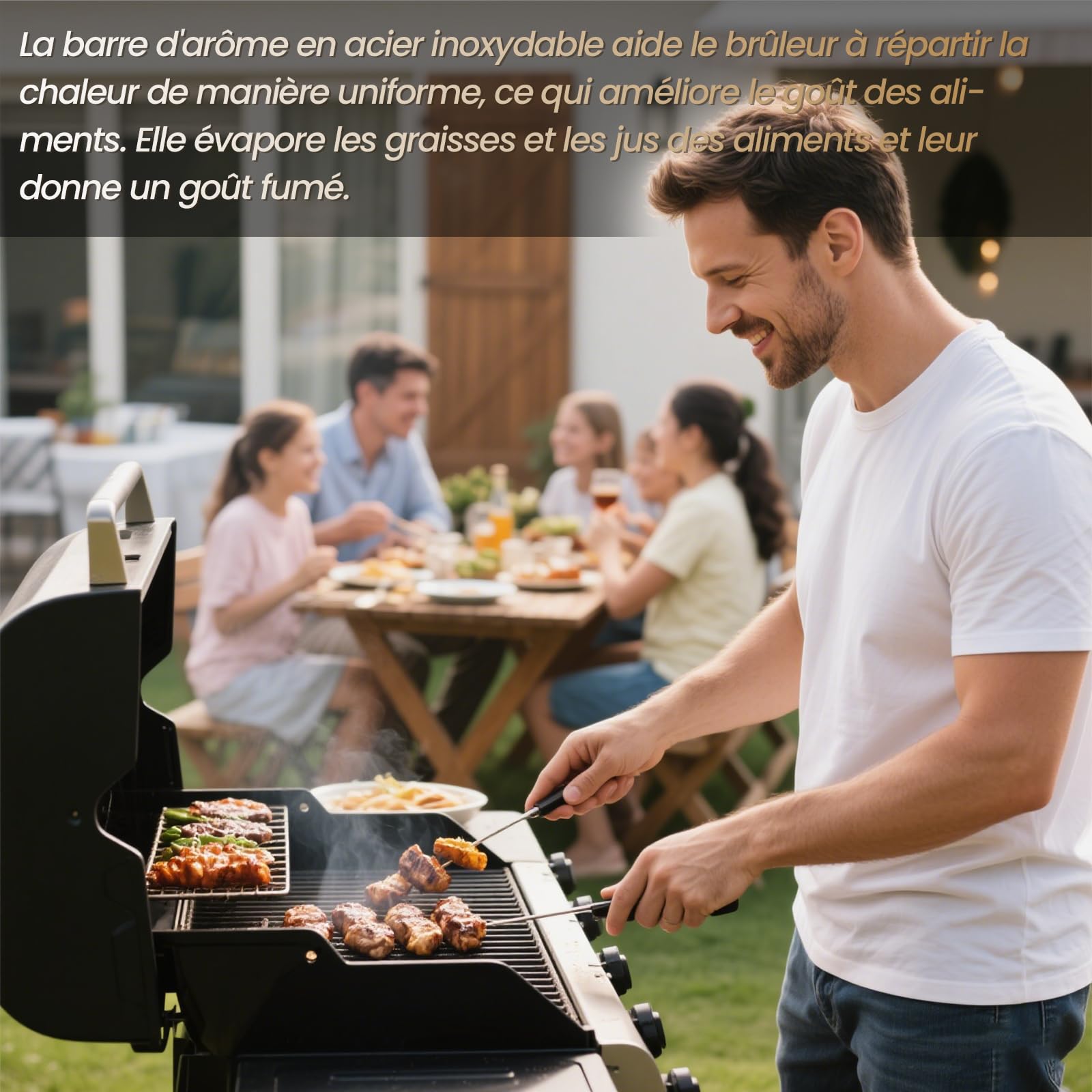 Lot de 5 barres de flavorizer en acier inoxydable pour barbecues W-e-b-e-r Genesis II/LX 300 Série Genesis II LX E/S-340 E-310 E-315 E-335 E-330 S-335 Plaque chauffante 43,4 cm