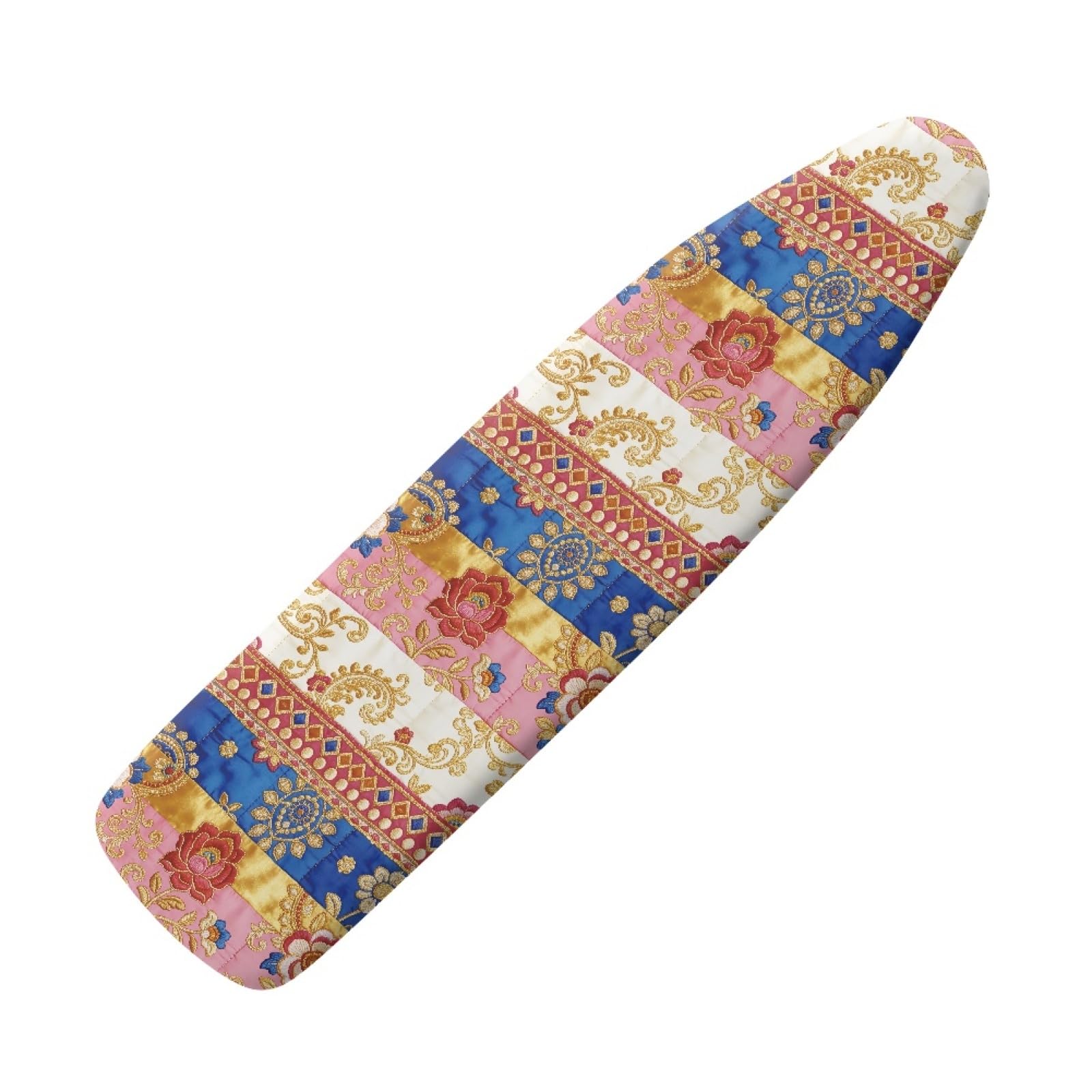 Extra large ironing board cover 140 x 45 Red Flower Thick cotton pad Ironing Board Cover Elastic washable,Resist Scorching and Staining,Heat Reflective & Vapour Permeable,Easy Fit