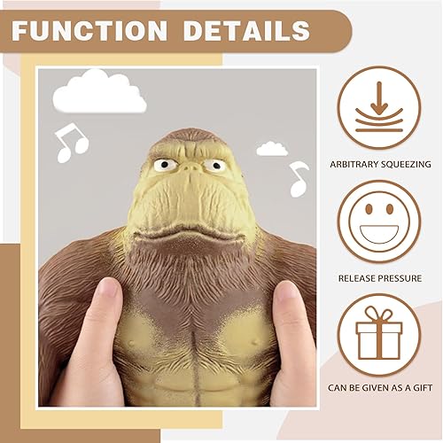 Miniatura 4 de Juguete de mono para apretar con bolas de plátano, divertido gorila, juguete blando para aliviar la descompresión, juguete para apretar el estrés,