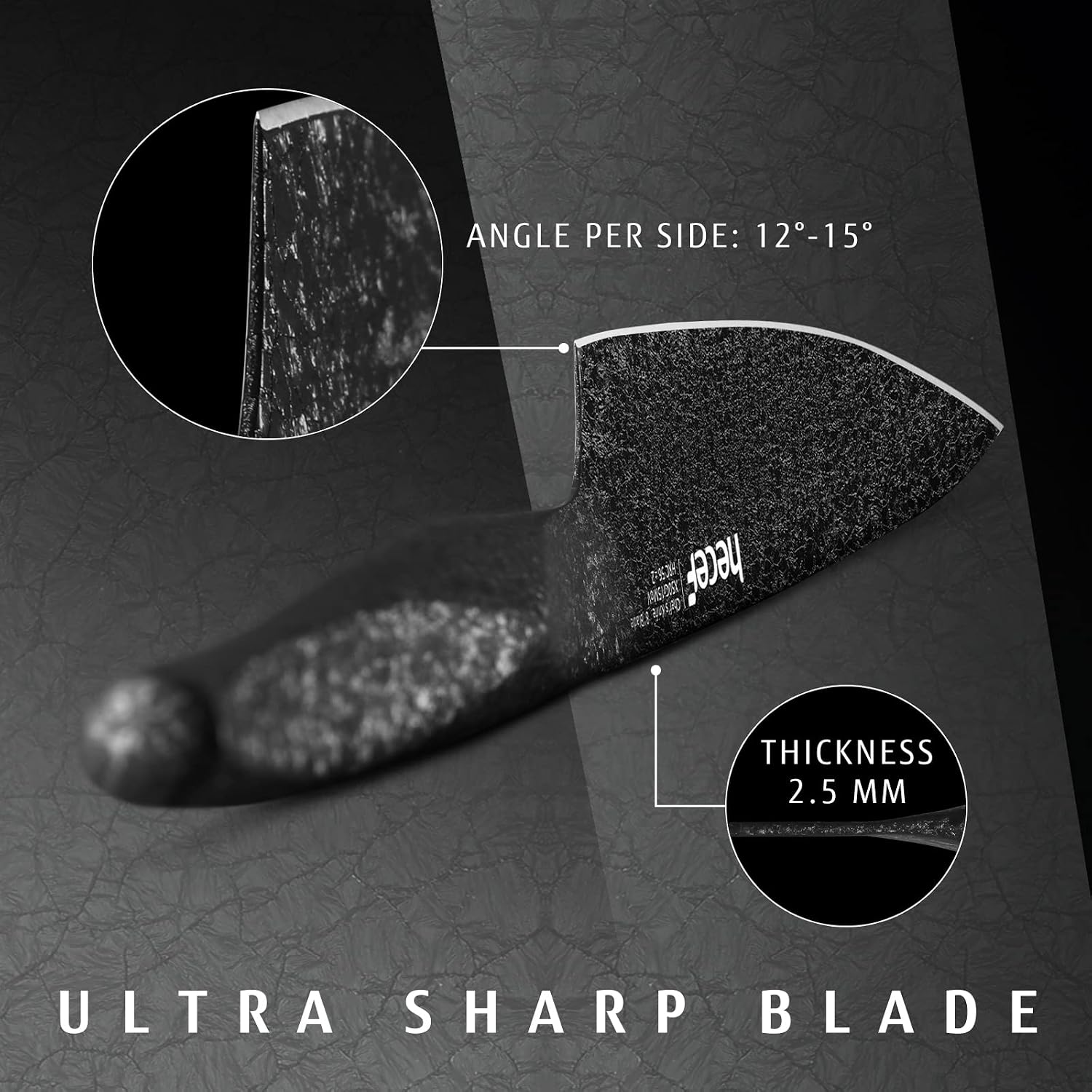 hecef 8 inch Chef Knife Ice Crack Coating Kitchen Knife Ultra Sharp Germany High Carbon Stainless Steel Professional Japanese Chef's Knife with Gift Box