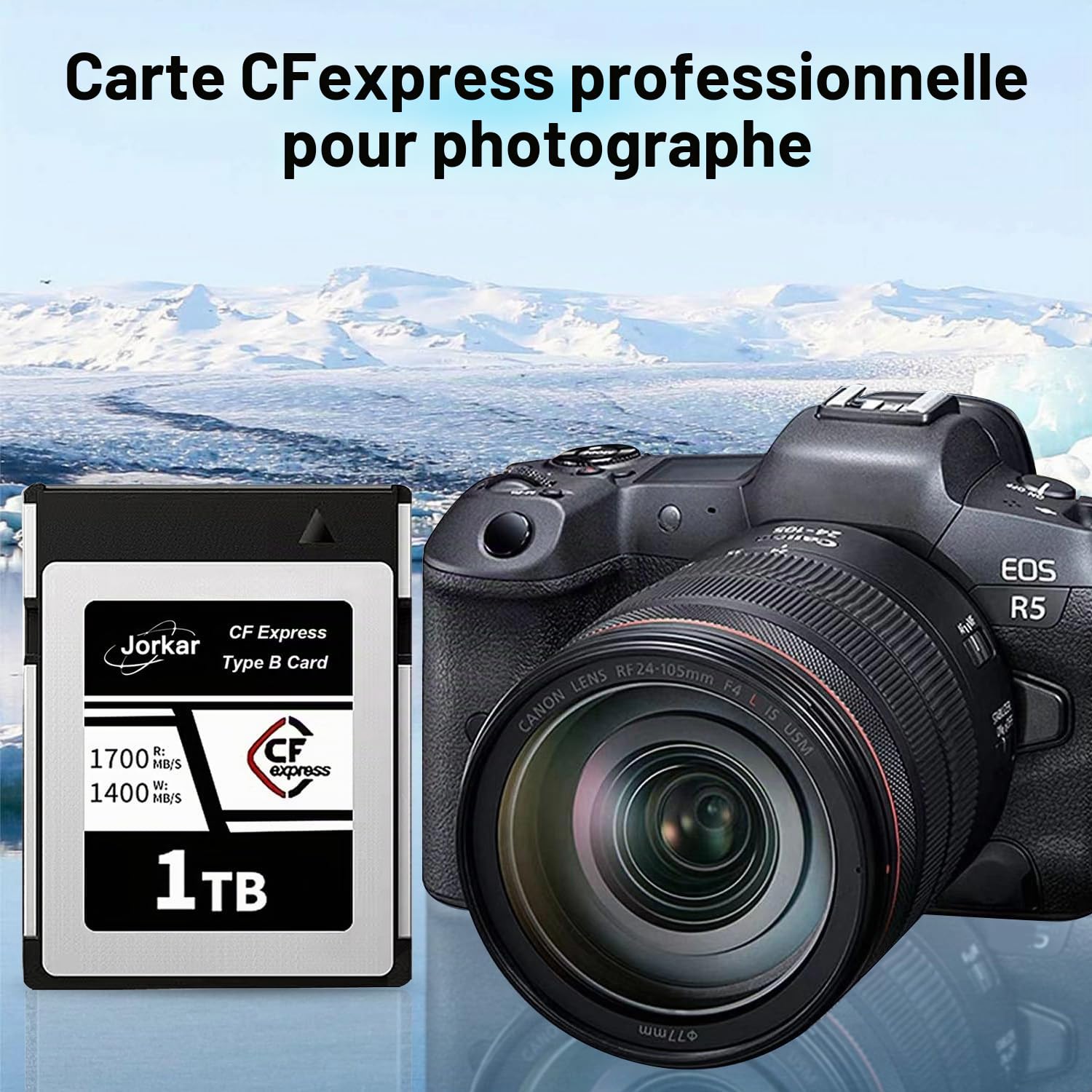 CFexpress Type B Caméra Carte Mémoire 128Go pour Nikon Z6II/Z7II/D6/D5/D500,for Canon EOS-1DX/C300/C500/R5C R3,for Panaso GH6/S1/S1R/S1K, DJI Ronin 4D,RAW 8K 4K