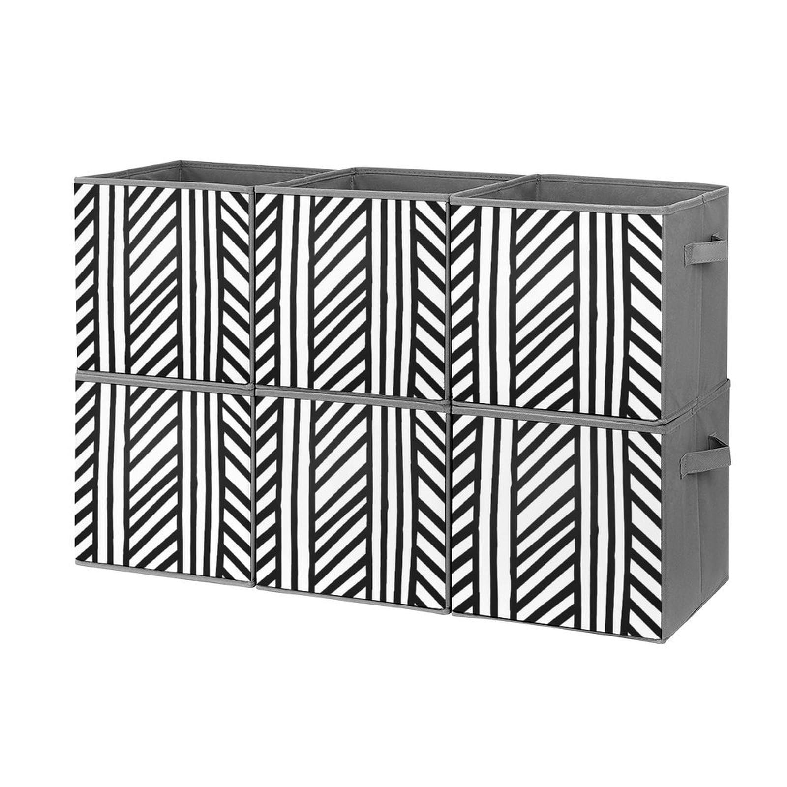 Panier de rangement pliable à rayures pour optimiser les petits placards