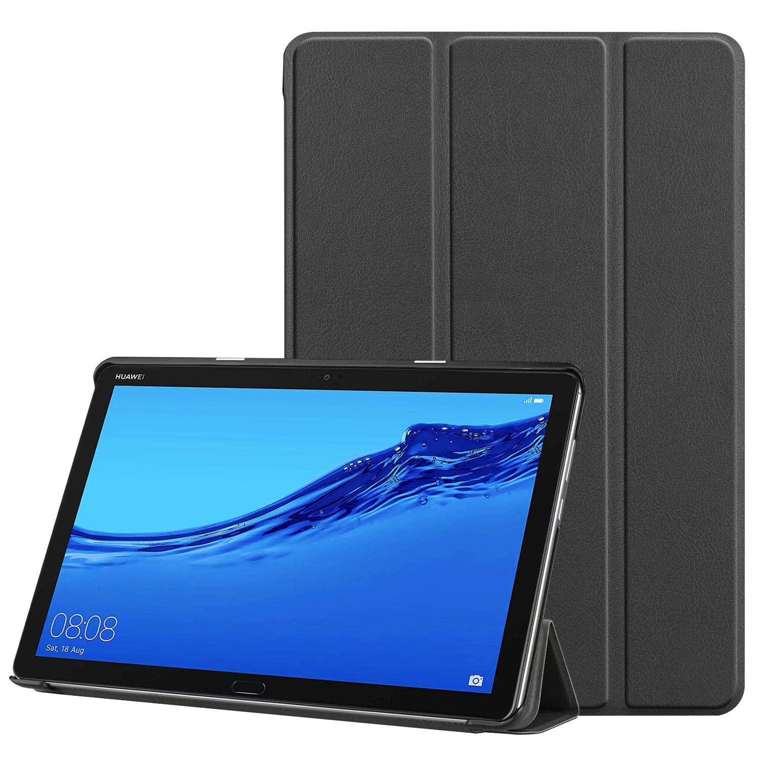 Other Tri-Fold Stand Flip Leather Case For Huawei Mediapad M5 Lite 10In - Black (B07MJZ9XKQ) Amazon Price History, Amazon Price Tracker