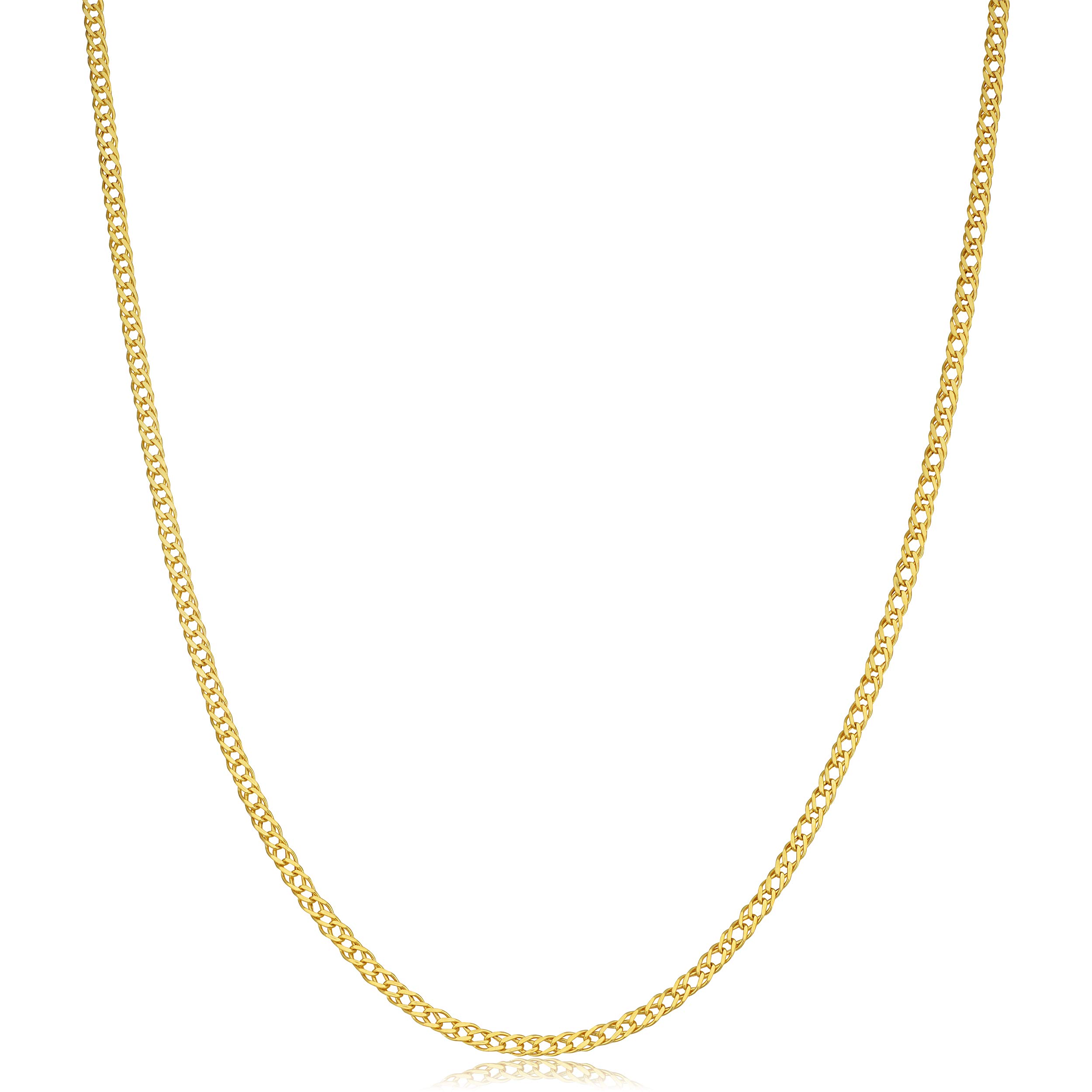Kooljewelry 14k Yellow Gold 2 mm Diamond Weave Chain Pendant Necklace