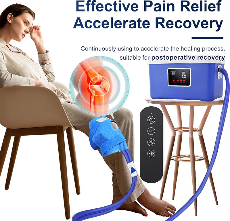 Cold Therapy Knee Ice Machine for After Surgery, Portable Cooling Therapy Device with Adjustable Timer, Supports All-Night Continuous Working, Ideal for Knee/Ankle/Shoulder/Waist Relief image 2
