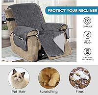 Vista 3 de Flamingo P Fundas reclinables de terciopelo antideslizante para sofá reclinable de hasta 22 pulgadas, protector de muebles con correas elásticas