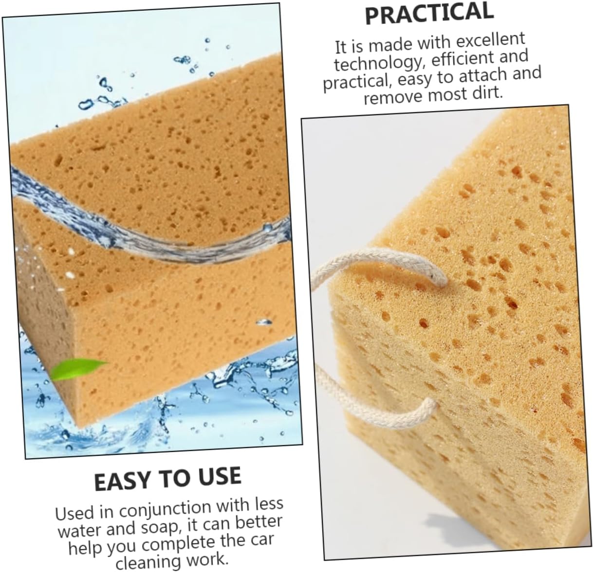 STOBAZA 4Pcs Honeycomb Wear Car Washing Sponge Cleaning Block Absorbent Auto Detailing Sponges for Car Care and Maintenance
