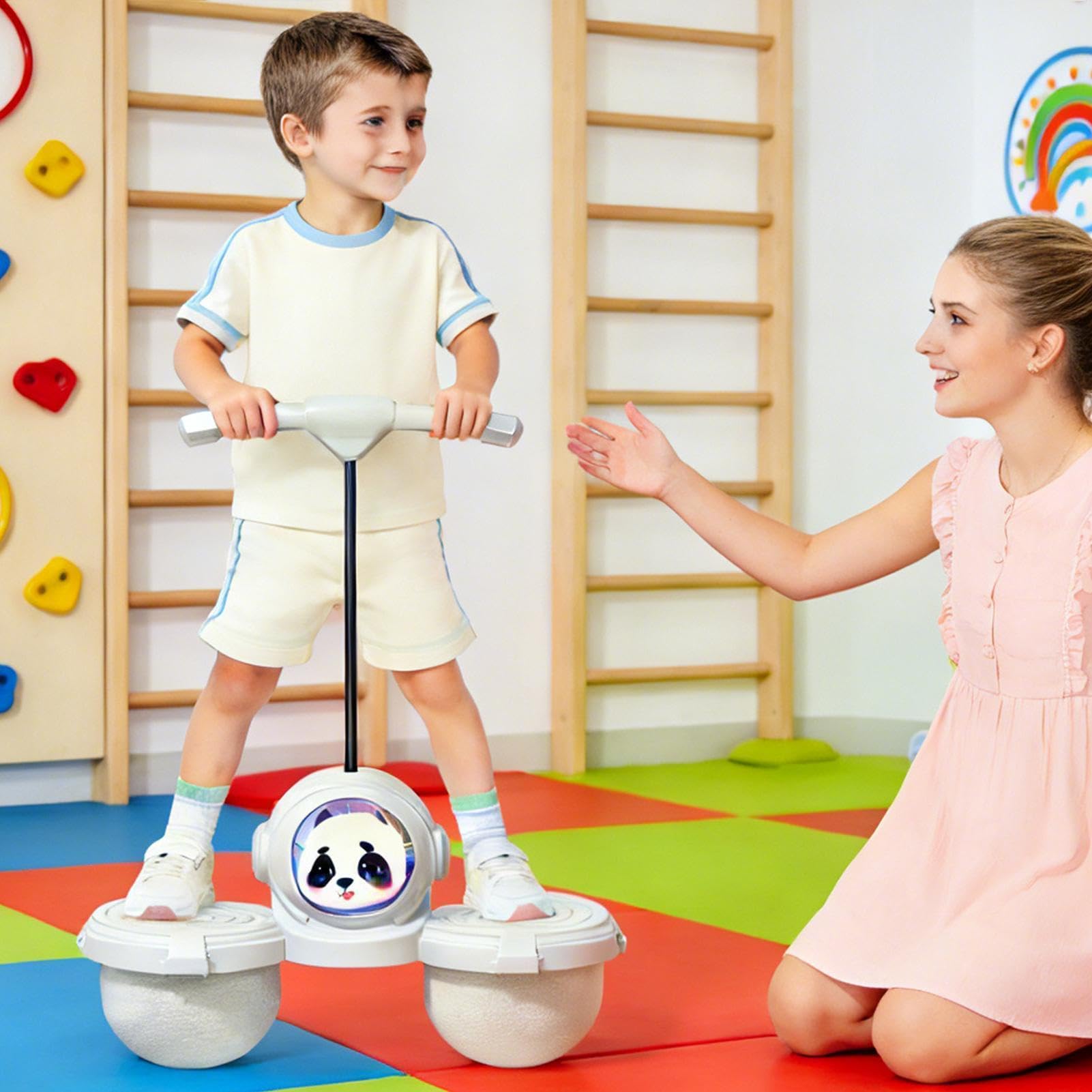 Palla da Equilibrio Saltante Rimbalzante Cartoni Animati con e Musica | Palla Saltante Equilibrio per Bambini con Manico Per Ragazzi Ragazze Esterno Interno Esercizio Feste Natale Compleanno