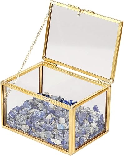 Miniatura 7 de rockcloud Contenedor de terrario de cristal curativo de cuarzo cereza para plantas de aire suculentas, soporte para plantas de aire de hadas,