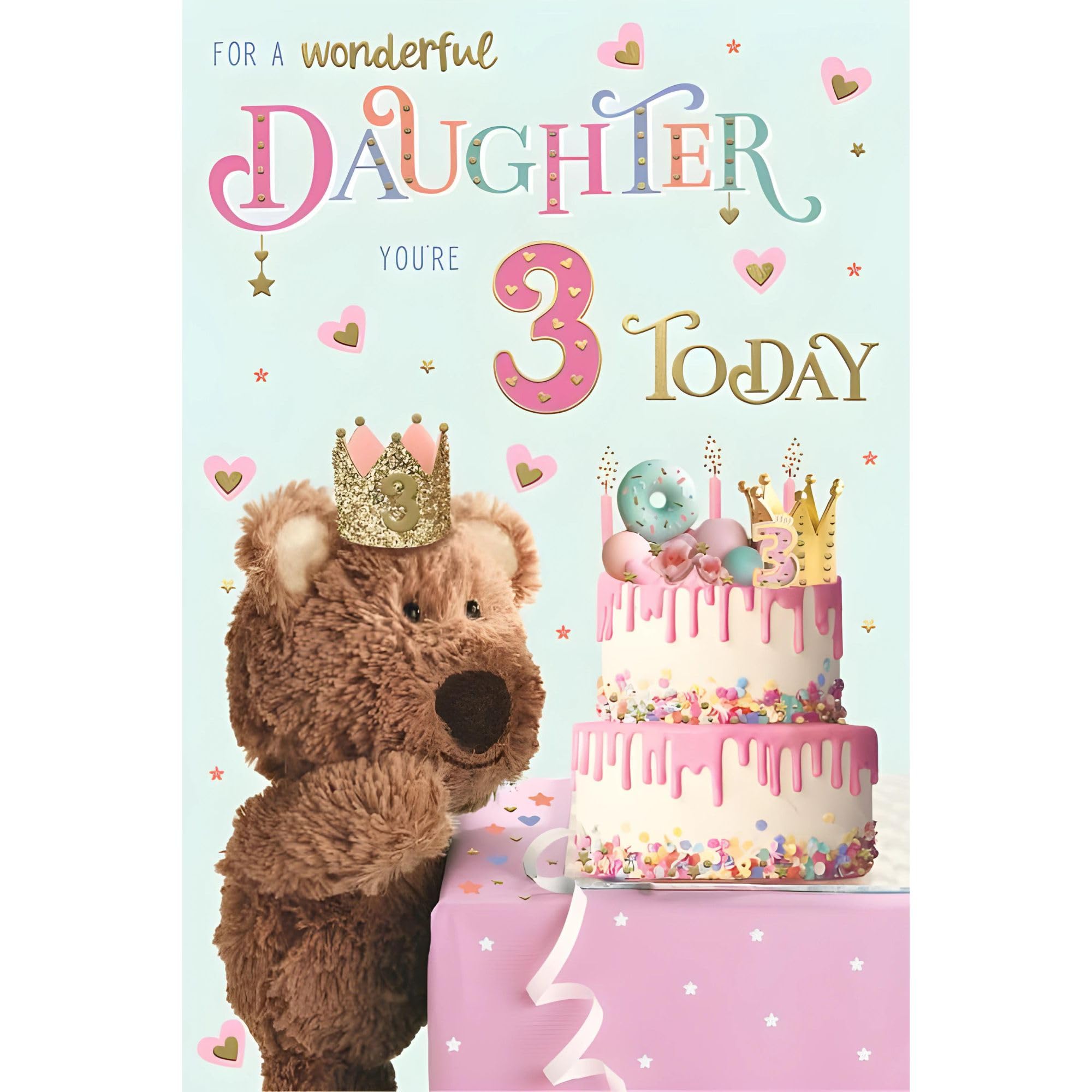 Doodlecards Great Granddaughter 3rd Birthday Card - Medium Size - View #8