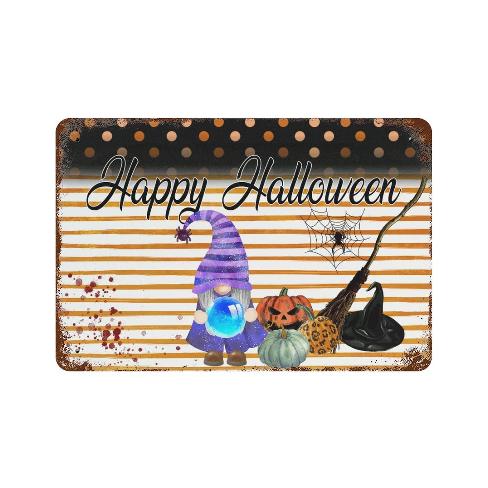 Décoration Happy Halloween panneau métal extérieur pour jardin
