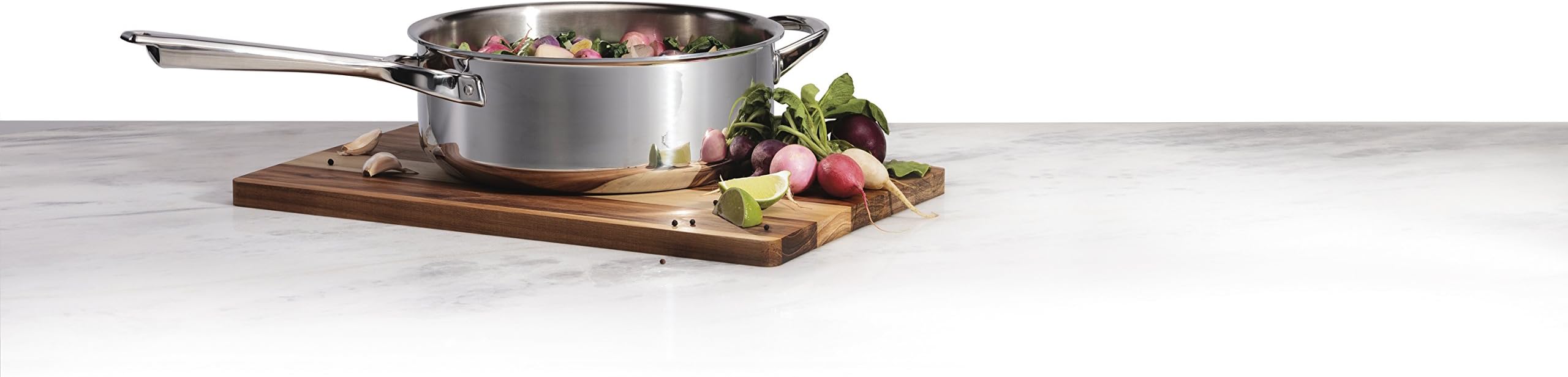 Wolf Gourmet Cookware - 6 qrt Deep Sauté Pan, Ergonomic Handle, Dishwasher Safe, Stainless Steel (WGCW156S)