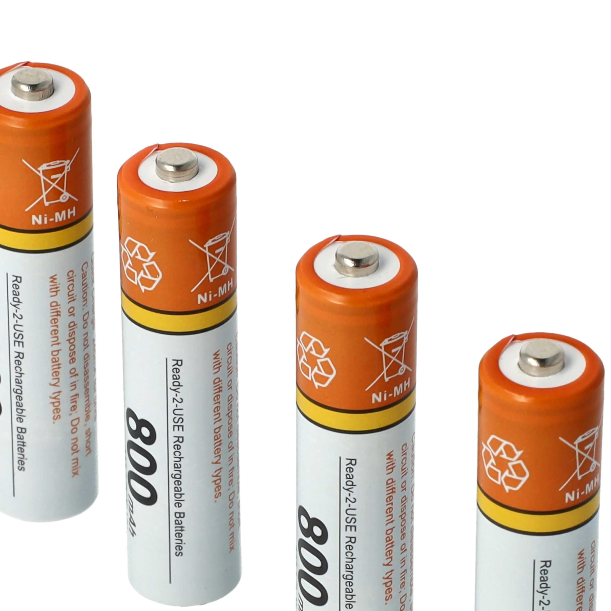 vhbw 20x AAA Micro Akku kompatibel mit Unify OpenScape S5 schnurlos Festnetz Telefon (800 mAh, 1,2 V, NiMH)