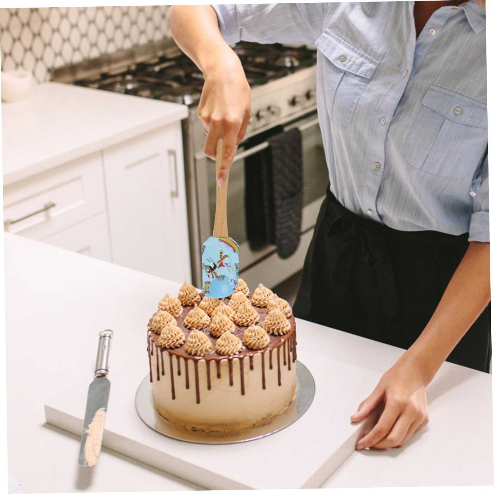 4pezzi Raschietti in Silicone per Dolci da Utensili Cucina Natalizi per Mescolare e Raschiare Impugnatura Ergonomica per Uso Domestico e Picnic