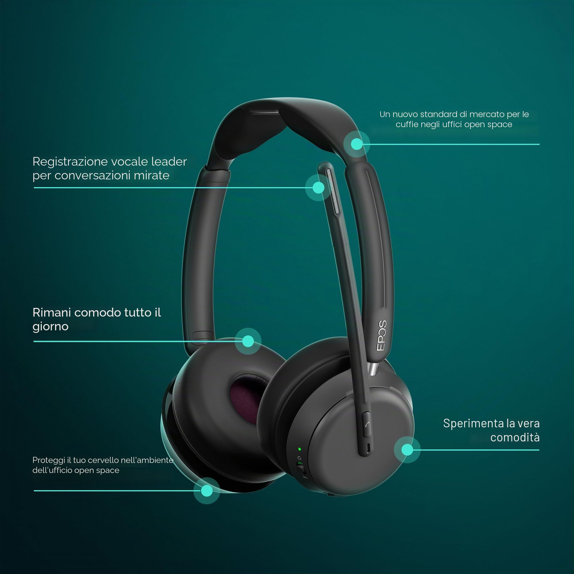 EPOS IMPACT 1060T Stereo Bluetooth Headset Teams zertifiziert