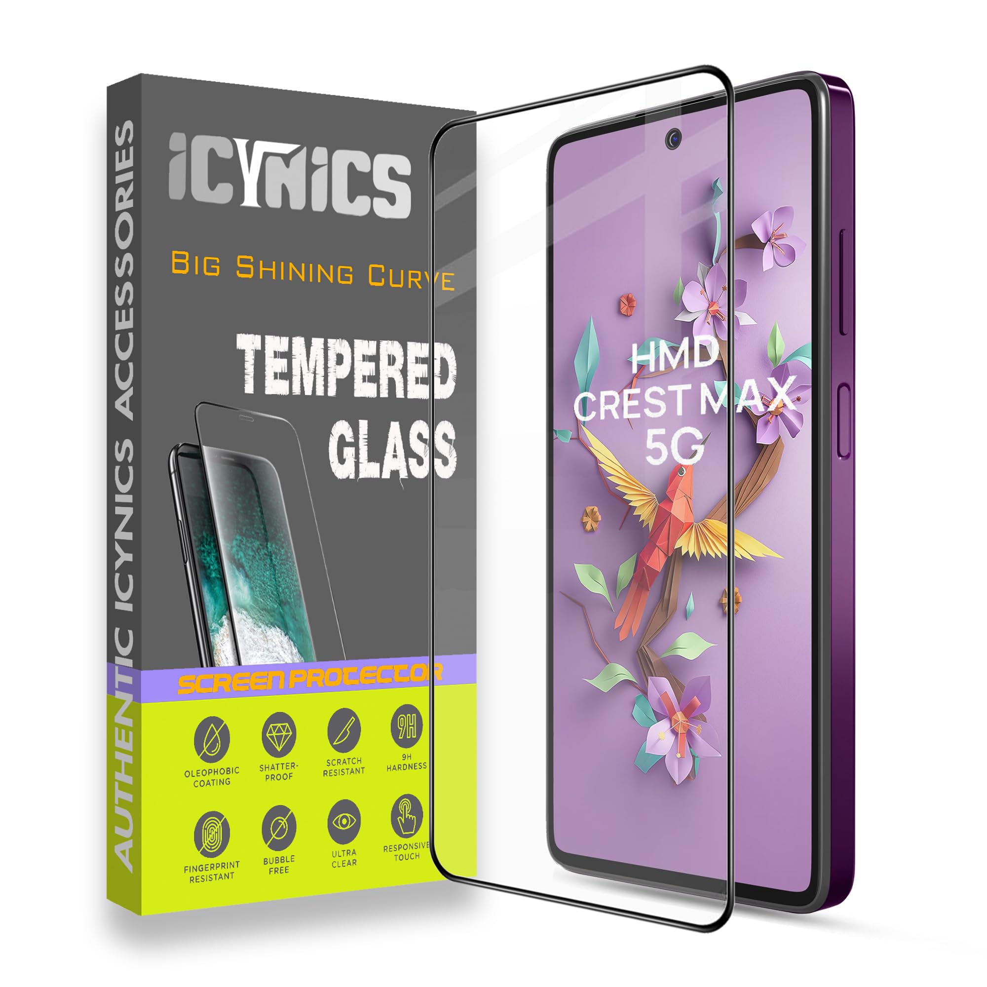 ICYNICS Tempered Glass for HMD Crest Max 5G Anti-Fingerprint, Waterproof, Oil-resistant, Bubble-Free, Anti-Static with Full Screen Coverage & Easy Installation (Pack of 1) (B0DFDZBPYF) Amazon Price History, Amazon Price Tracker