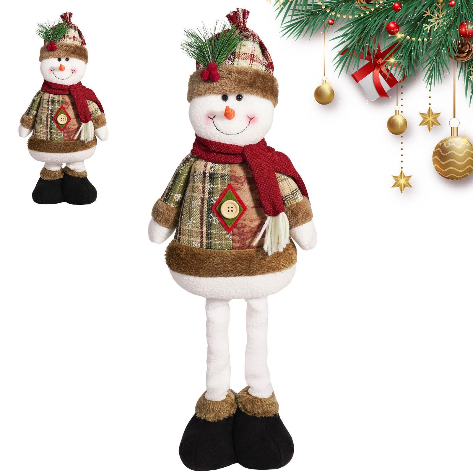Nbbwwu Christmas Santa Standing Figure,Christmas Standing with Extendable Legs Plush - Standing Figure, Christmas Home Decor for Fireplace, Bedroom
