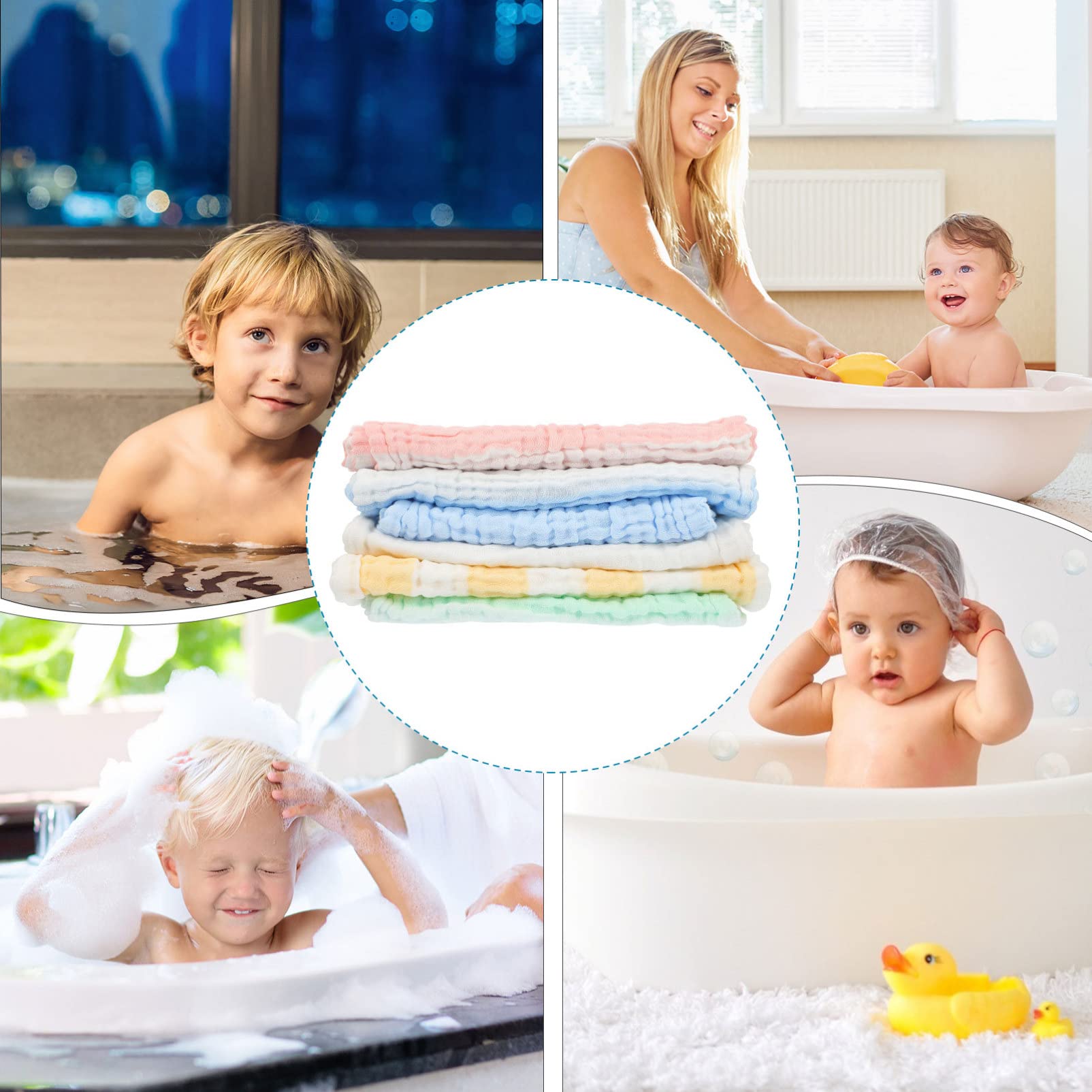 Toddmomy 12pièces Serviettes Coton Absorbantes pour Garçon Fille De Débarbouillettes Aléatoires Lingettes pour Éponge De Sueurs pour Nourrissons Et Garçon Fille
