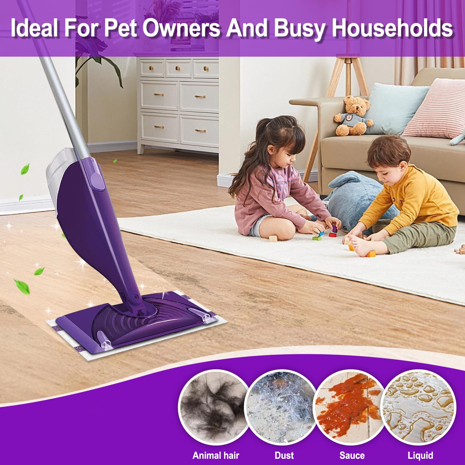 Recambio de almohadilla de fregona compatible con mopas Swiffer Wet Jet, desechables, multisuperficie, limpiador de suelos de madera dura, almohadillas de repuesto para fregona, grosor y absorbente