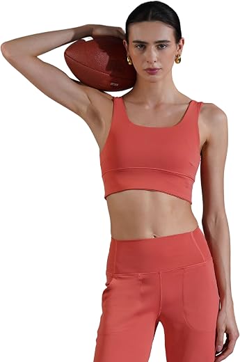 BASICPLZ Women’s Rise Sports Bra – Regular Fit, Dri-FIT, Lightweight & Breathable Polyester Spandex Gym Workout Bra for Su...