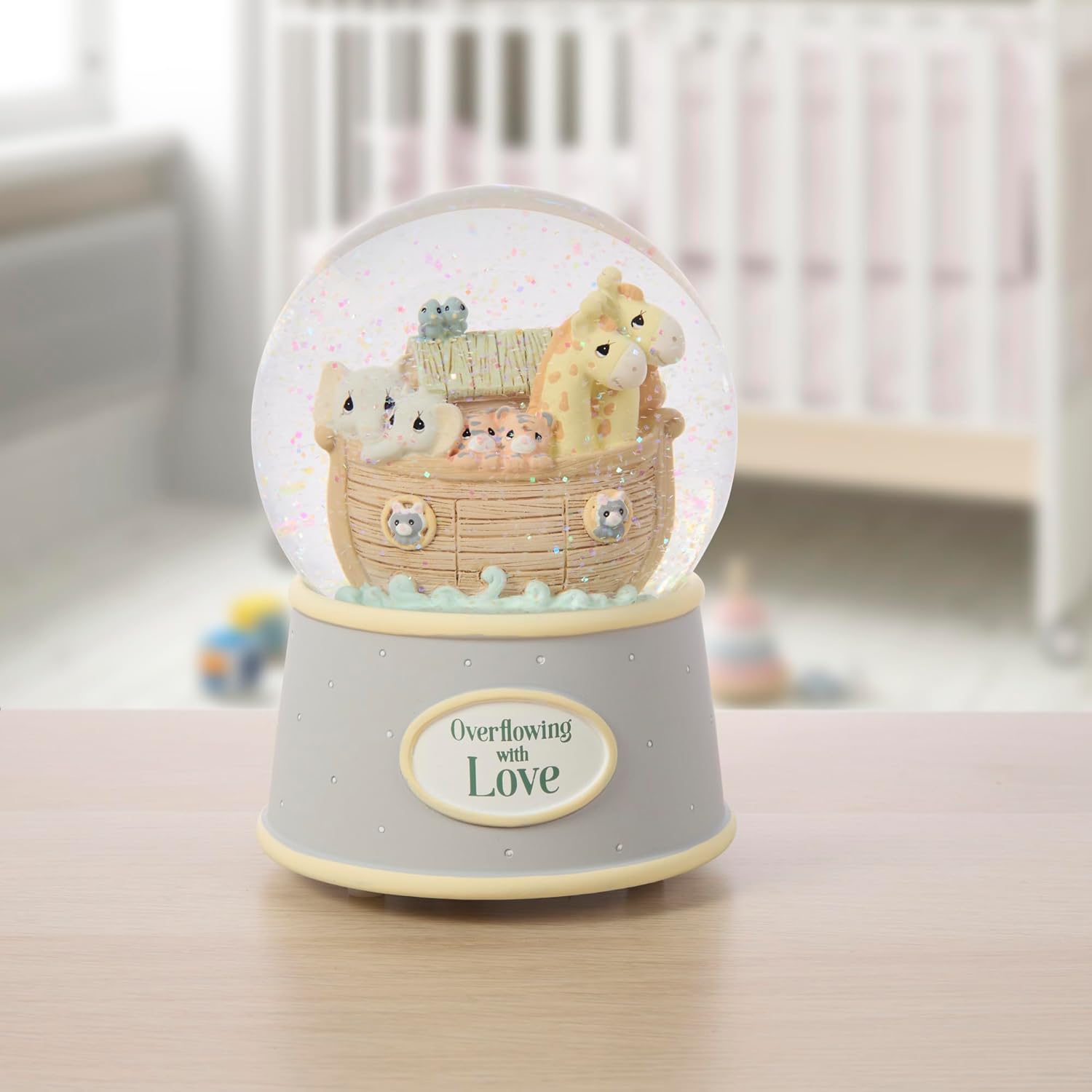 Precious Moments "Overflowing with Love" Noah's Ark Inspired Musical Resin Snow Globe, Sentimental Nursery Décor, Ideal Baby Shower or Holiday Figurine Gift, 173432 - Image 6