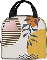 Vista 2 de VOOHDDY Bolsa de almuerzo aislada moderna bohemia abstracta para mujer, contenedor reutilizable para almuerzo, impermeable, portátil, enfriador