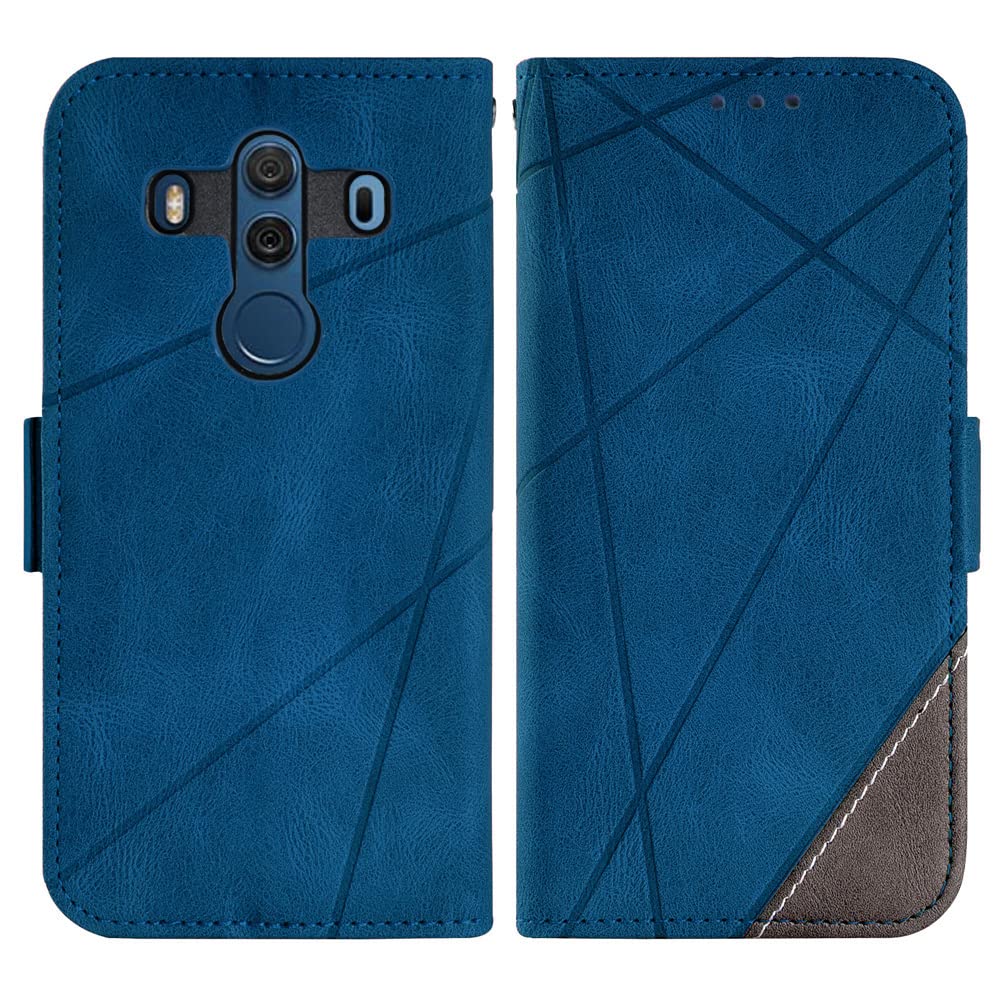 Custodia a portafoglio compatibile con Huawei Mate 10 Pro | Pelle PU tinta unita pelle magnetica protettiva Folio Cover | Supporto per carte di credito Funzione di supporto cinturino da polso Flip