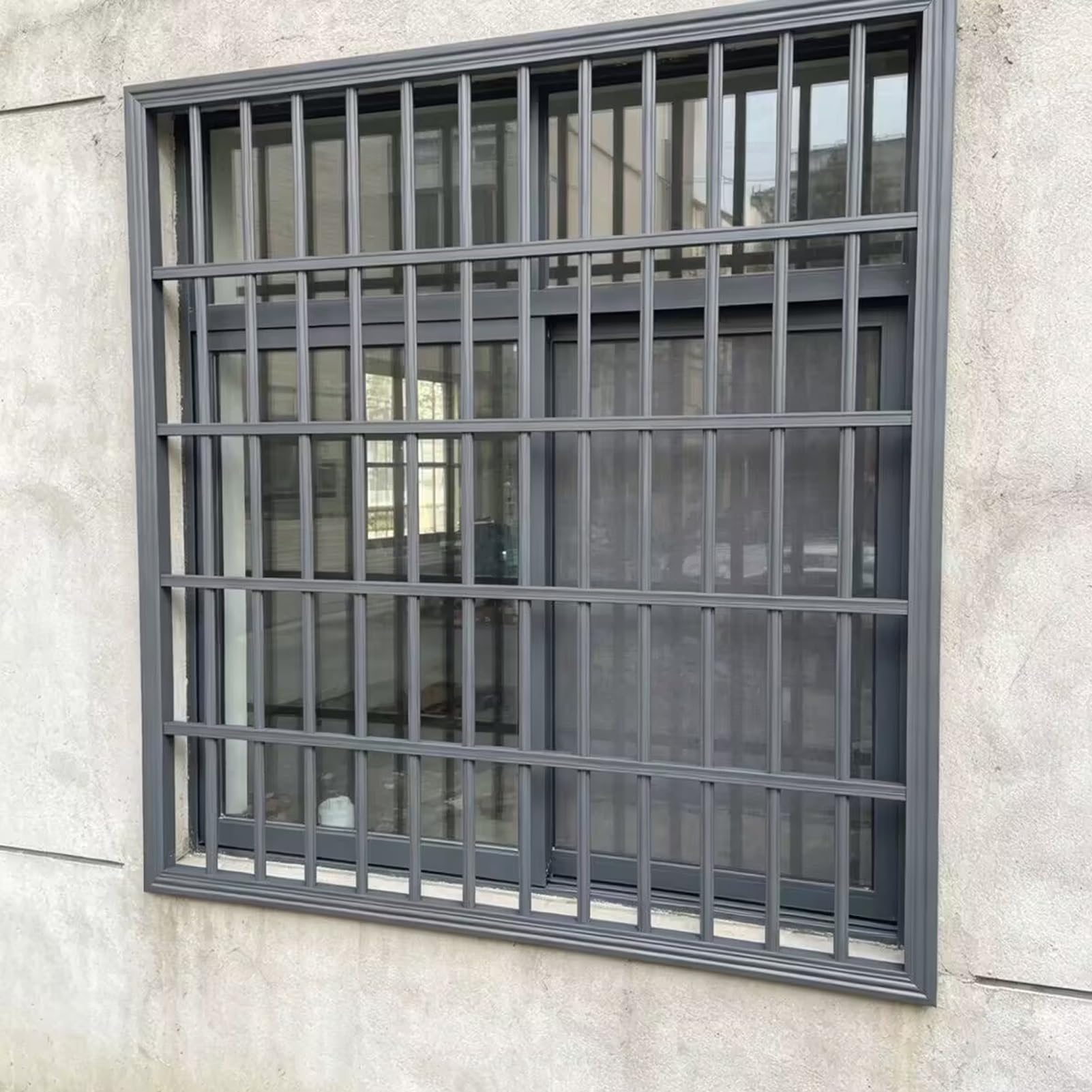 Inferriate per Finestre Barra di Sicurezza Fissa in Metallo per Finestre di Case e Appartamenti | Ringhiera di Protezione Fissa per Balaustra di Balcone, Barre di Sicurezza Antieffrazione in Alluminio(16x75in/40x190cm)