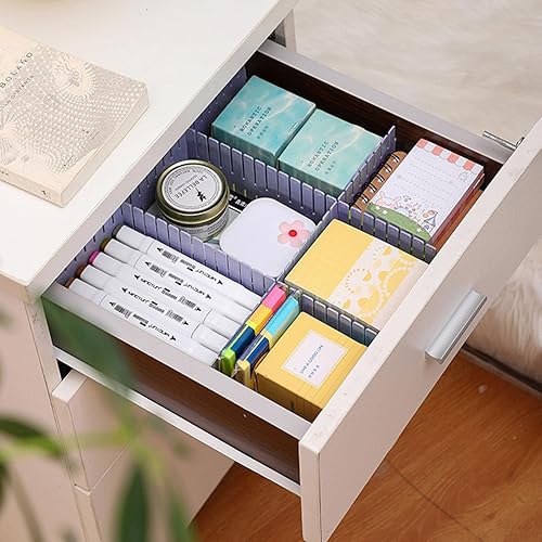 Miniatura 3 de acDesign 40 separadores de cajones de rejilla, organizador de cajones ajustable para calcetines, ropa interior, lencería, maquillaje, dormitorio,