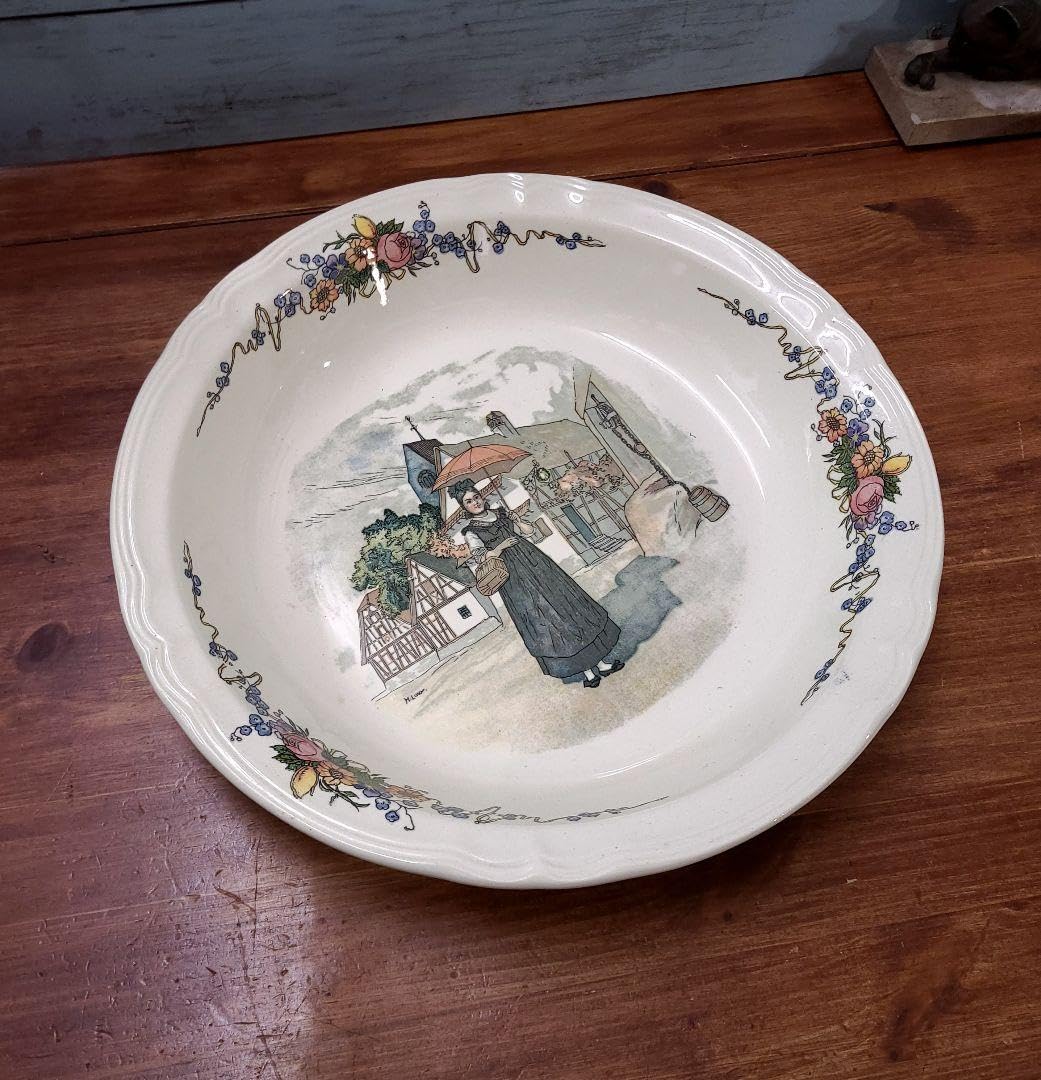 Amazon.co.jp: フランスアンティーク サルグミンヌ 花リム サラディエ